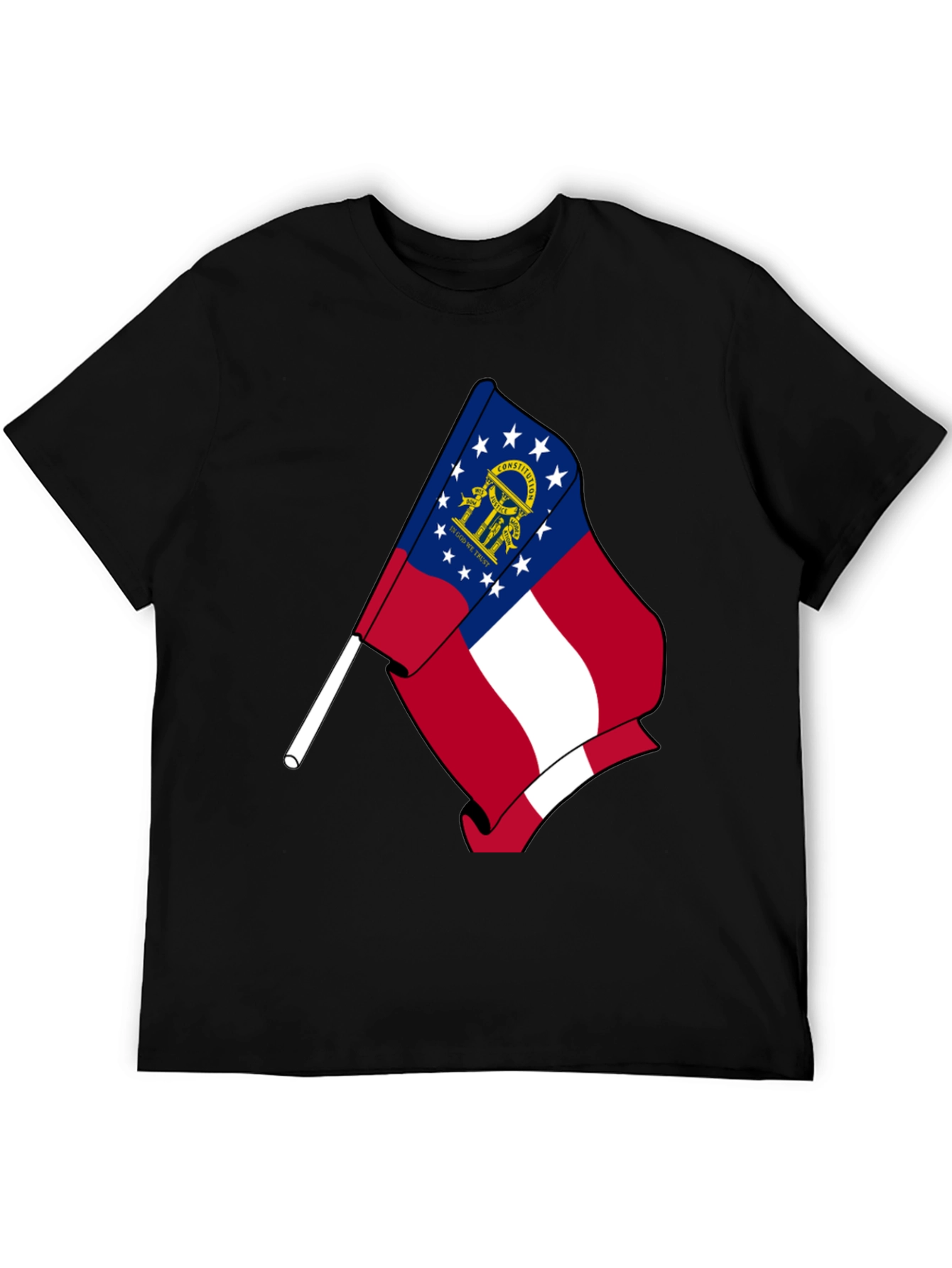 Georgia State Flag Black T-Shirt