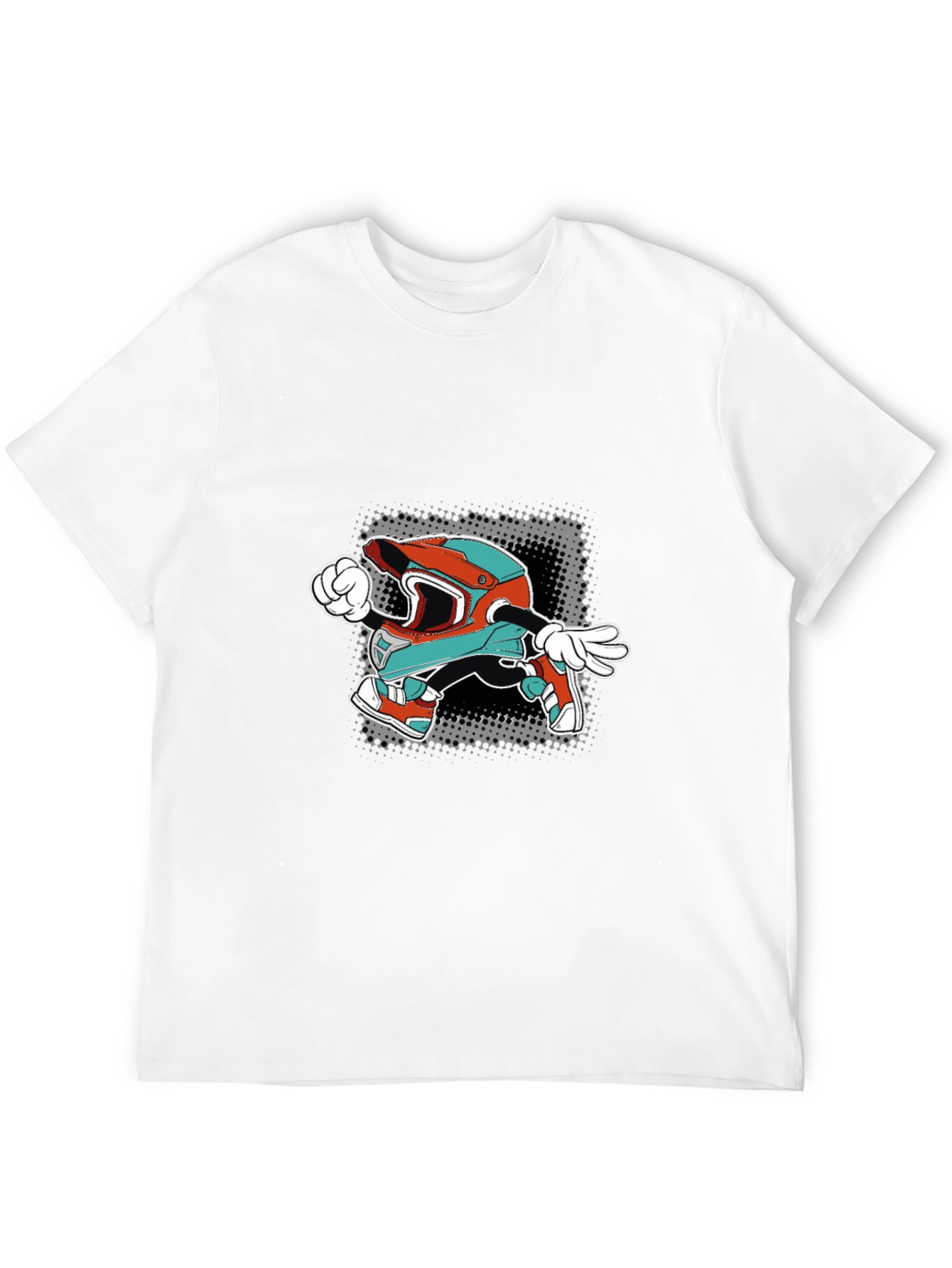 Cartoon Helmet Graphic Tee