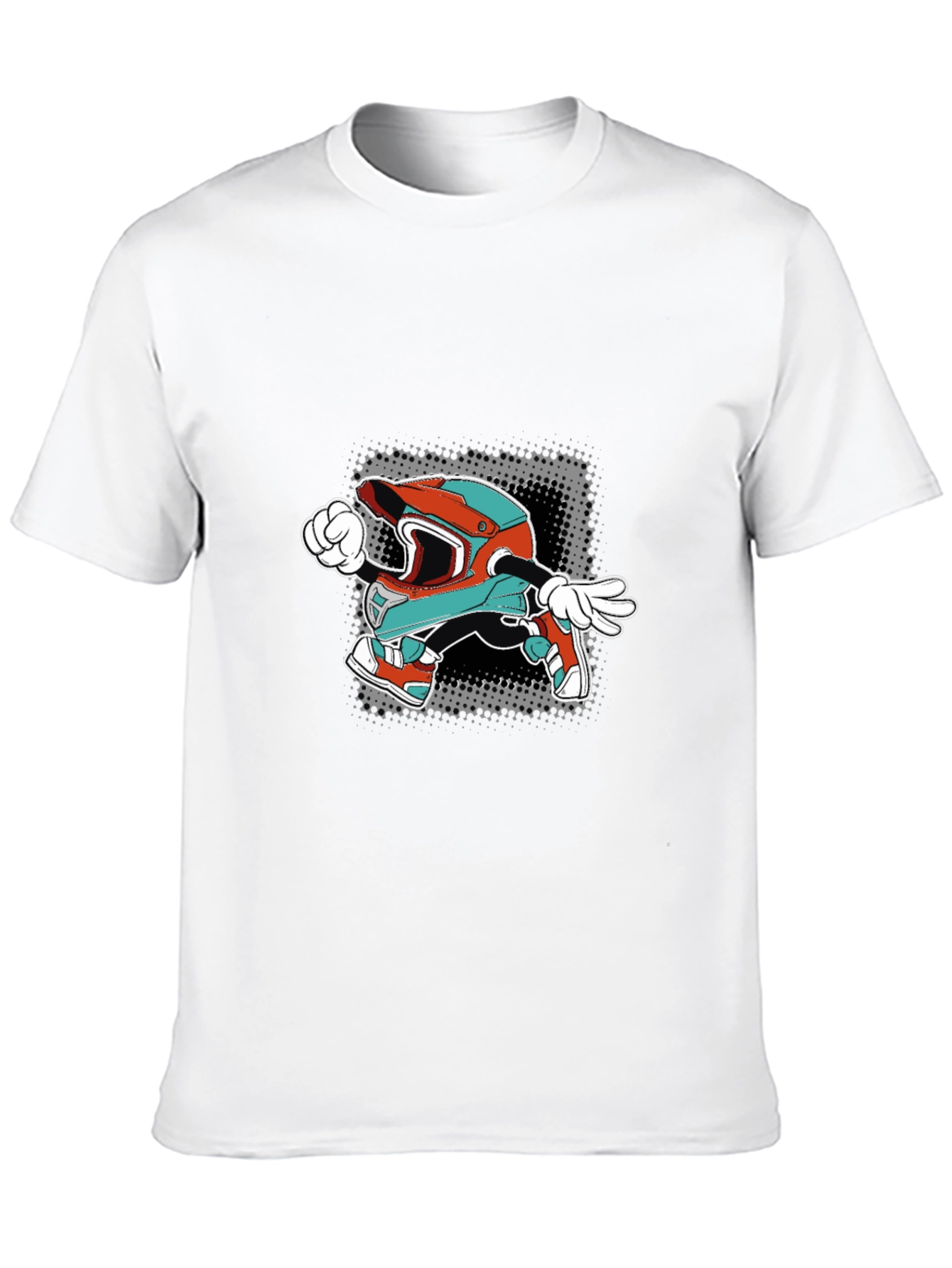 Cartoon Helmet Graphic Tee