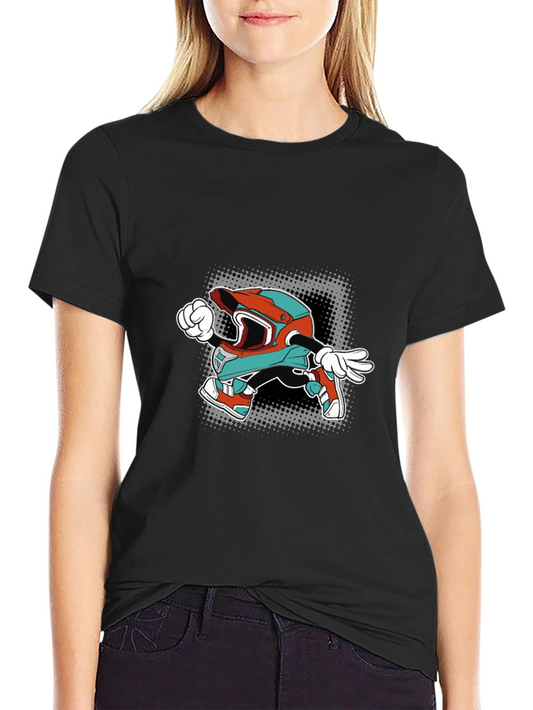 Cartoon Helmet Graphic Tee