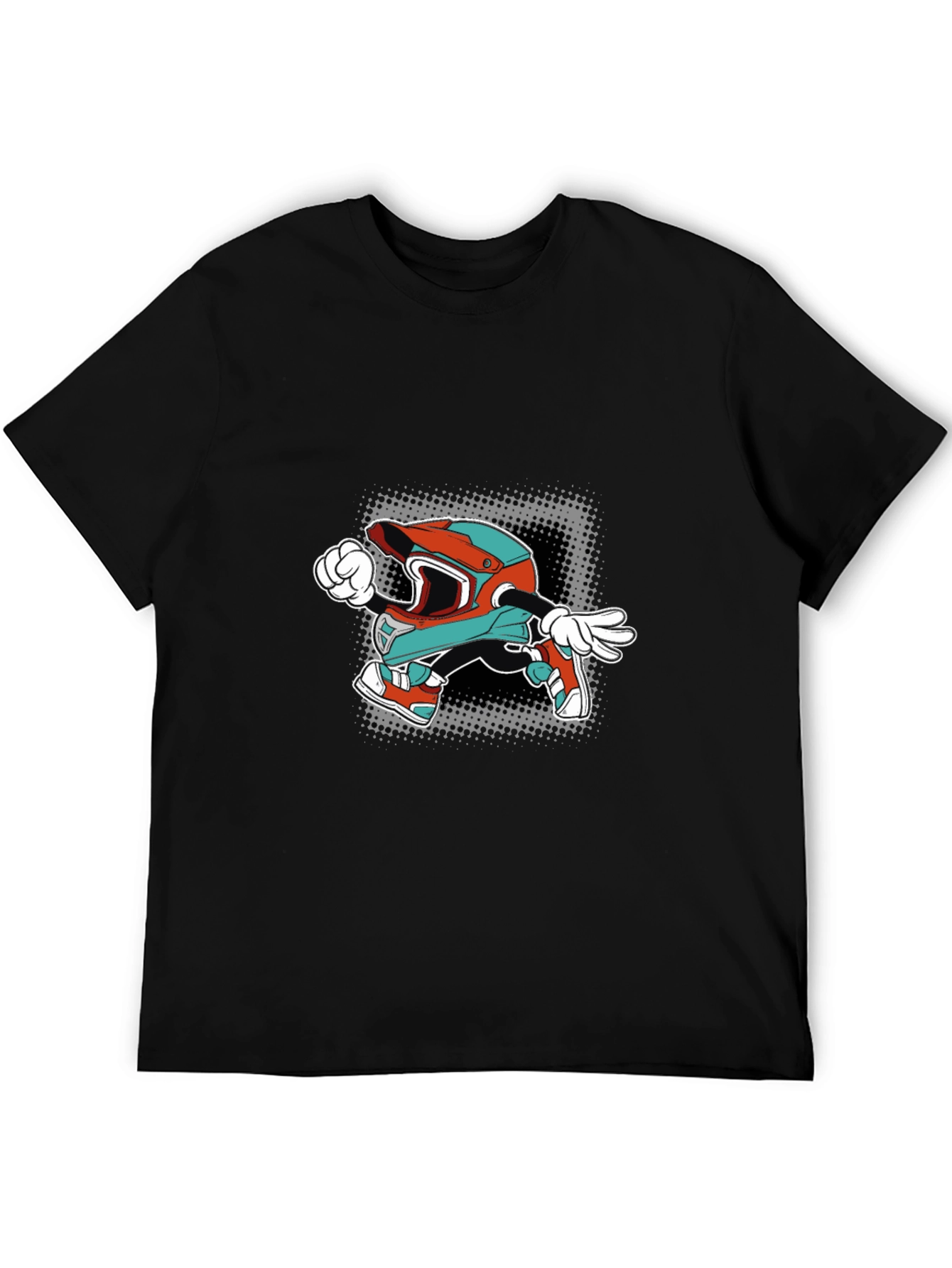 Cartoon Helmet Graphic Tee
