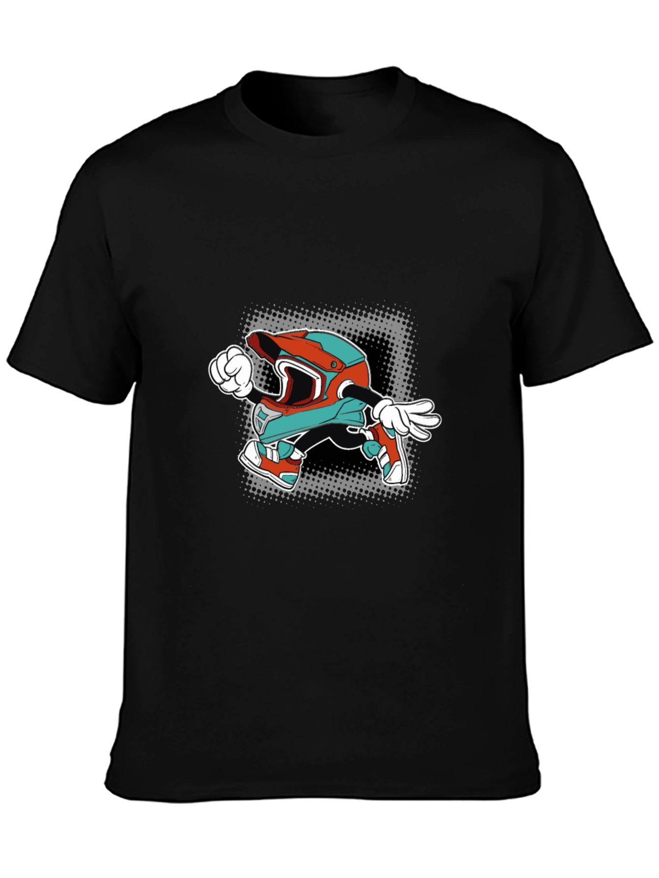 Cartoon Helmet Graphic Tee