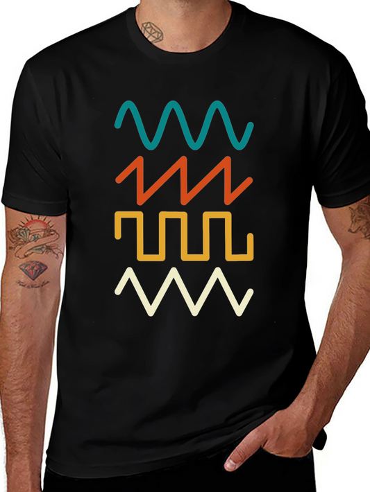 Retro Waveform Graphic Tee - Black