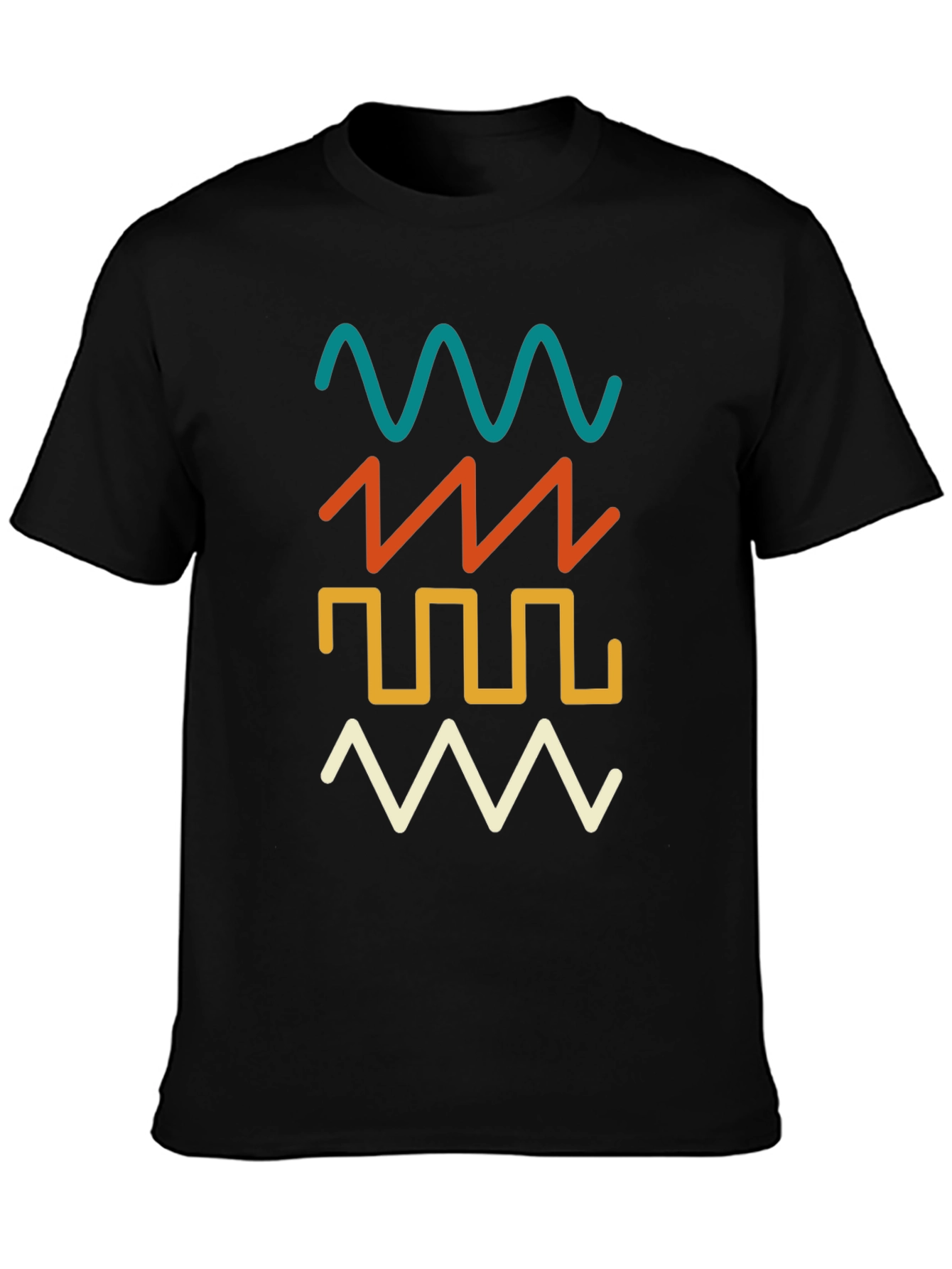Retro Waveform Graphic Tee - Black