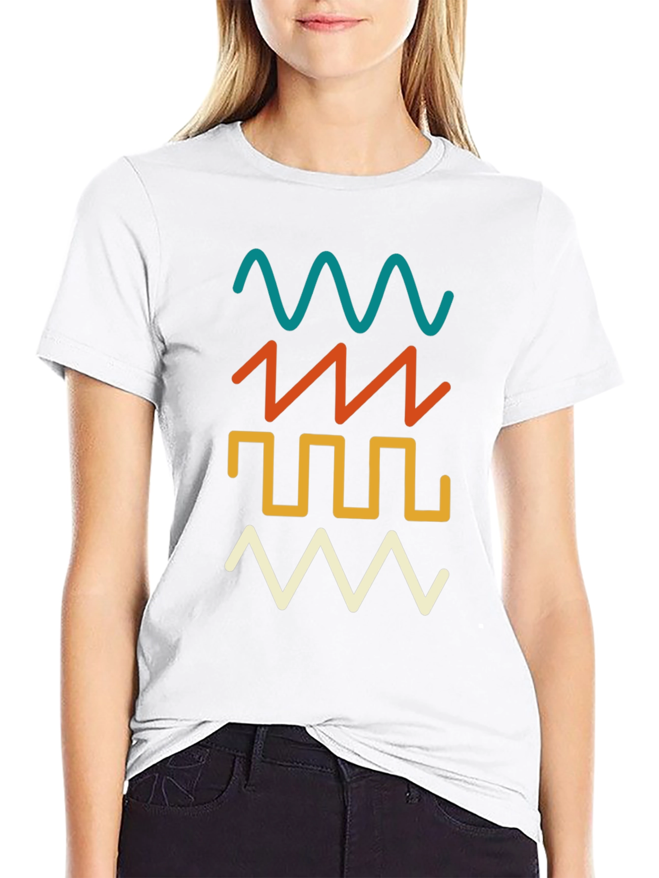 Retro Waveform Graphic Tee - Black