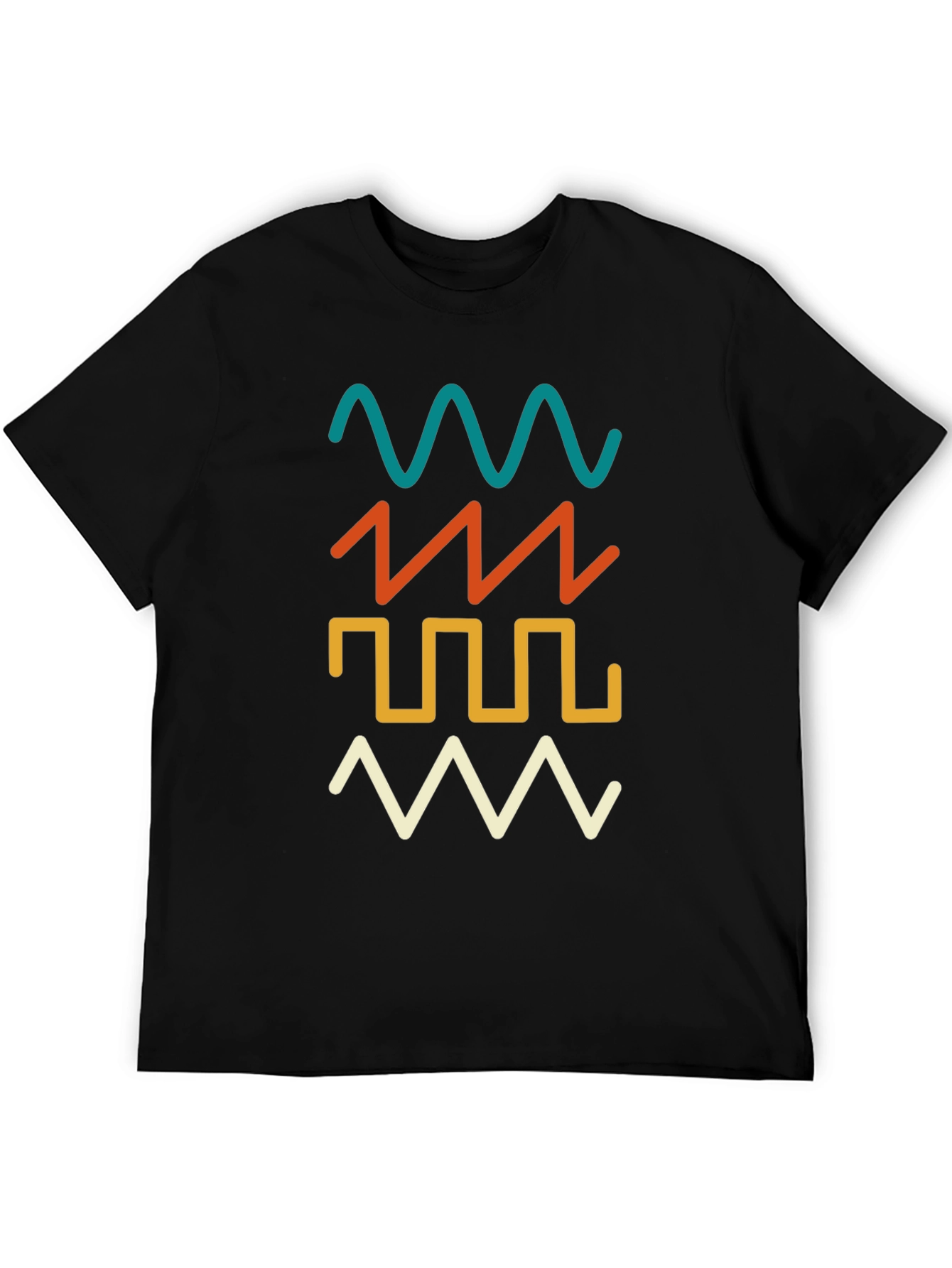 Retro Waveform Graphic Tee - Black