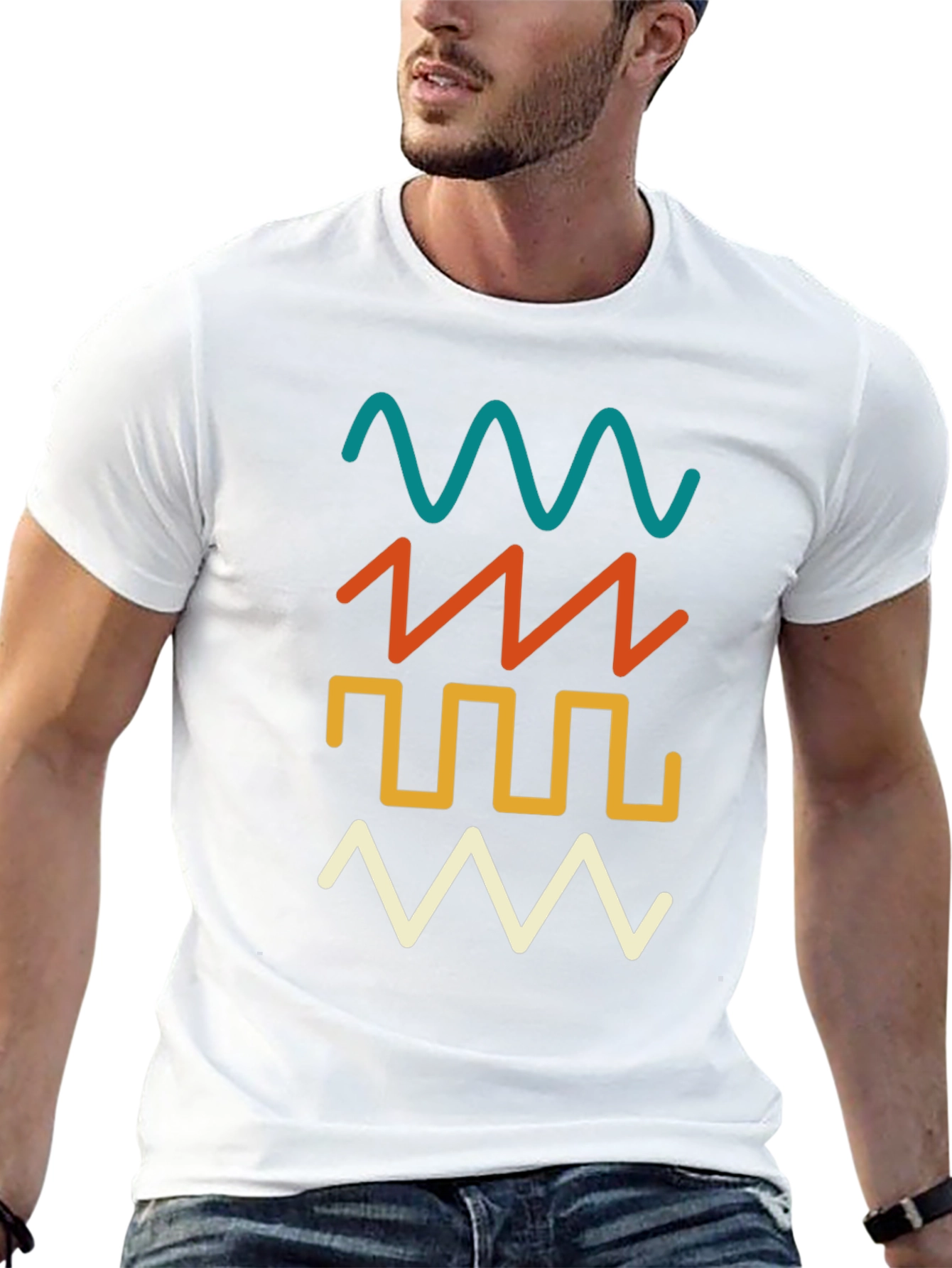 Retro Waveform Graphic Tee - Black