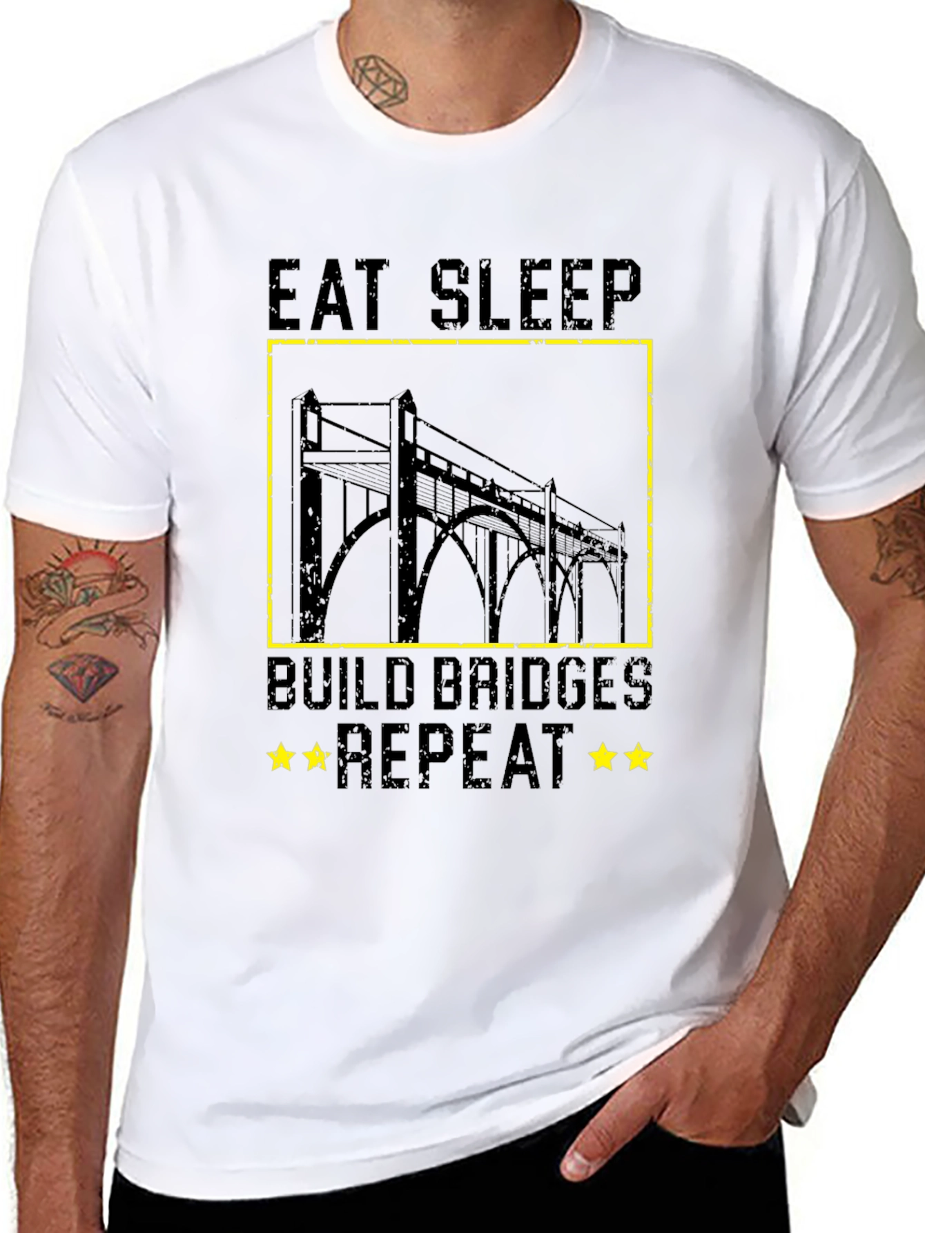 Eat Sleep Build Bridges Repeat T-Shirt