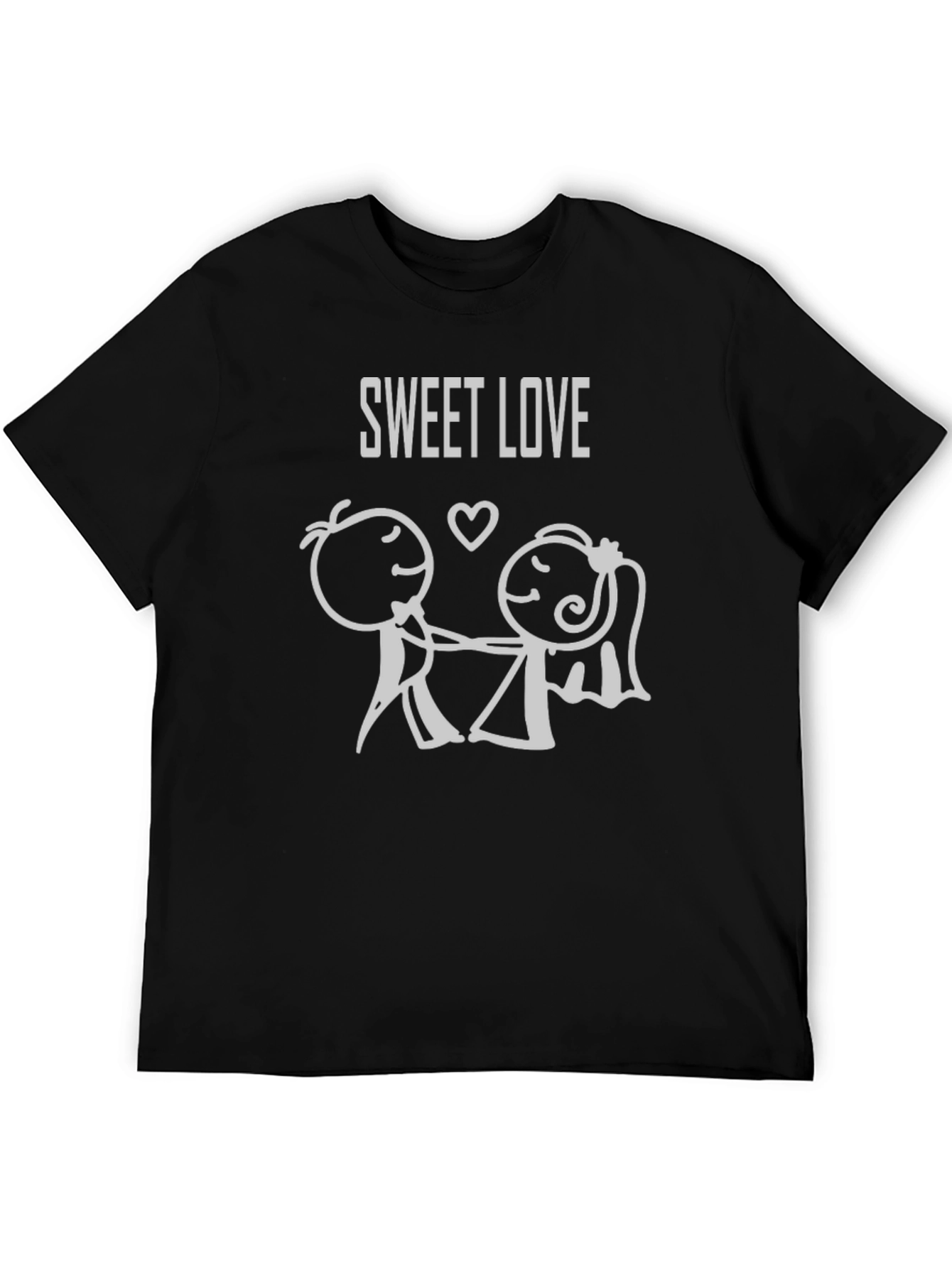 Sweet Love Graphic Tee - Black Cotton Blend