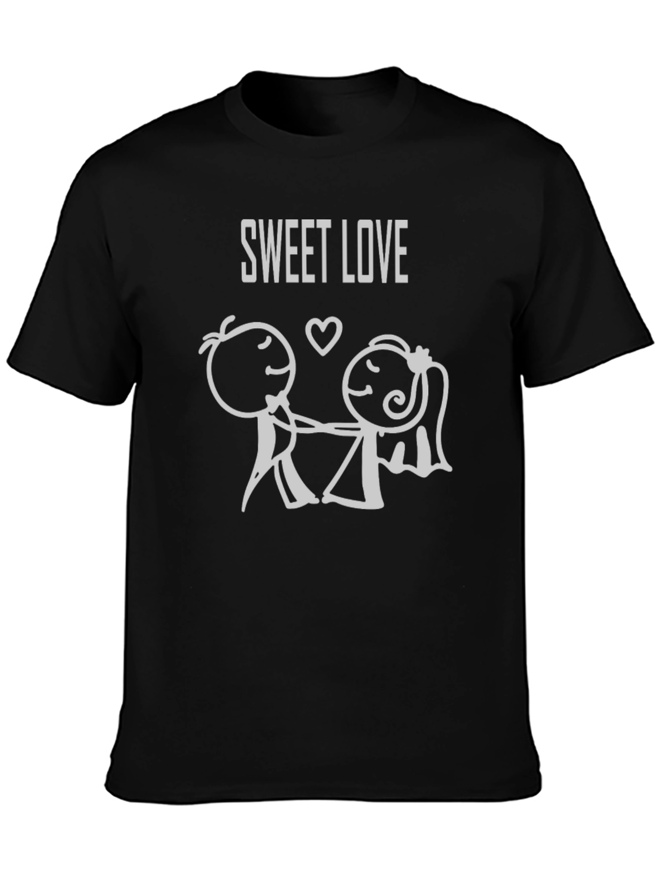 Sweet Love Graphic Tee - Black Cotton Blend