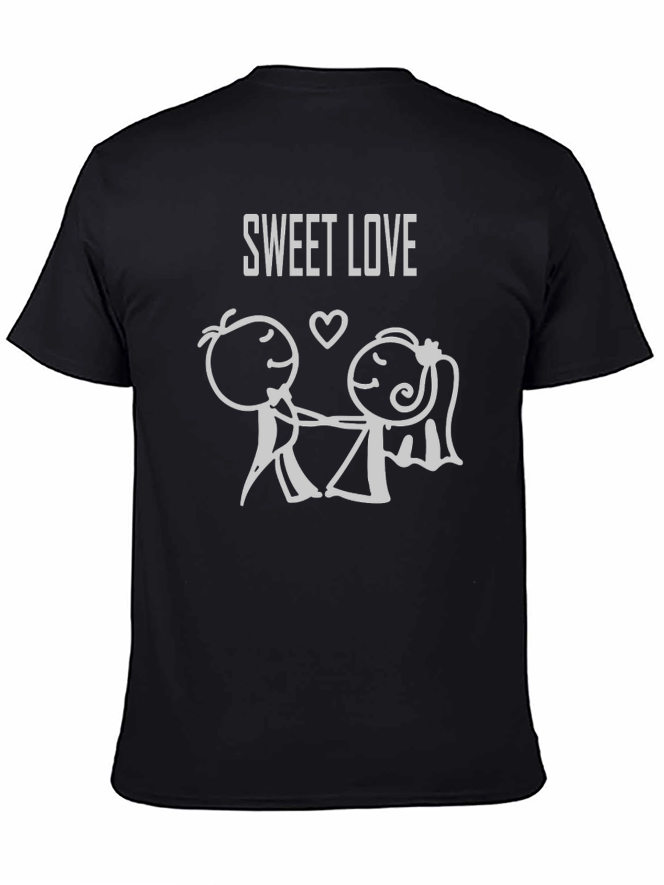 Sweet Love Graphic Tee - Black Cotton Blend