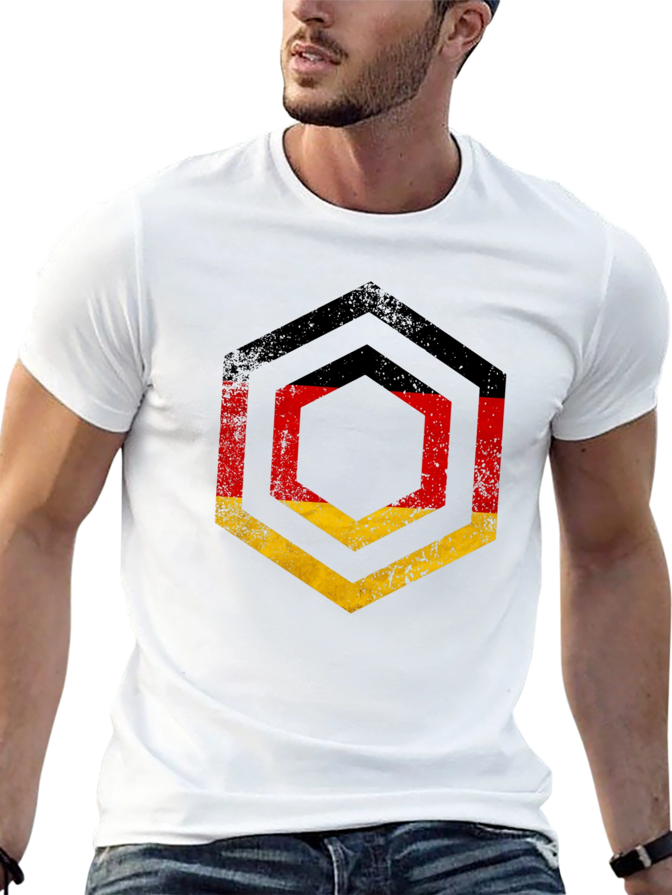 German Flag Hexagon Graphic T-Shirt