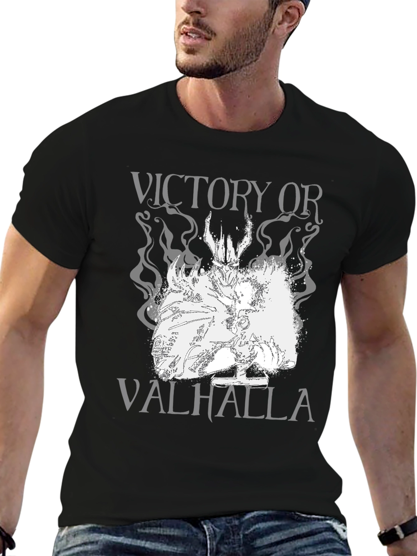 Victory or Valhalla Graphic Tee - Black
