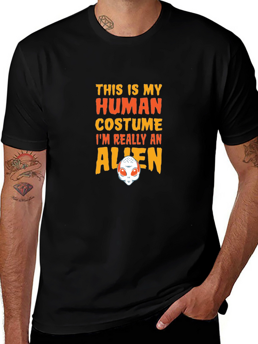 Alien Costume Graphic Tee - Funny Halloween T-Shirt
