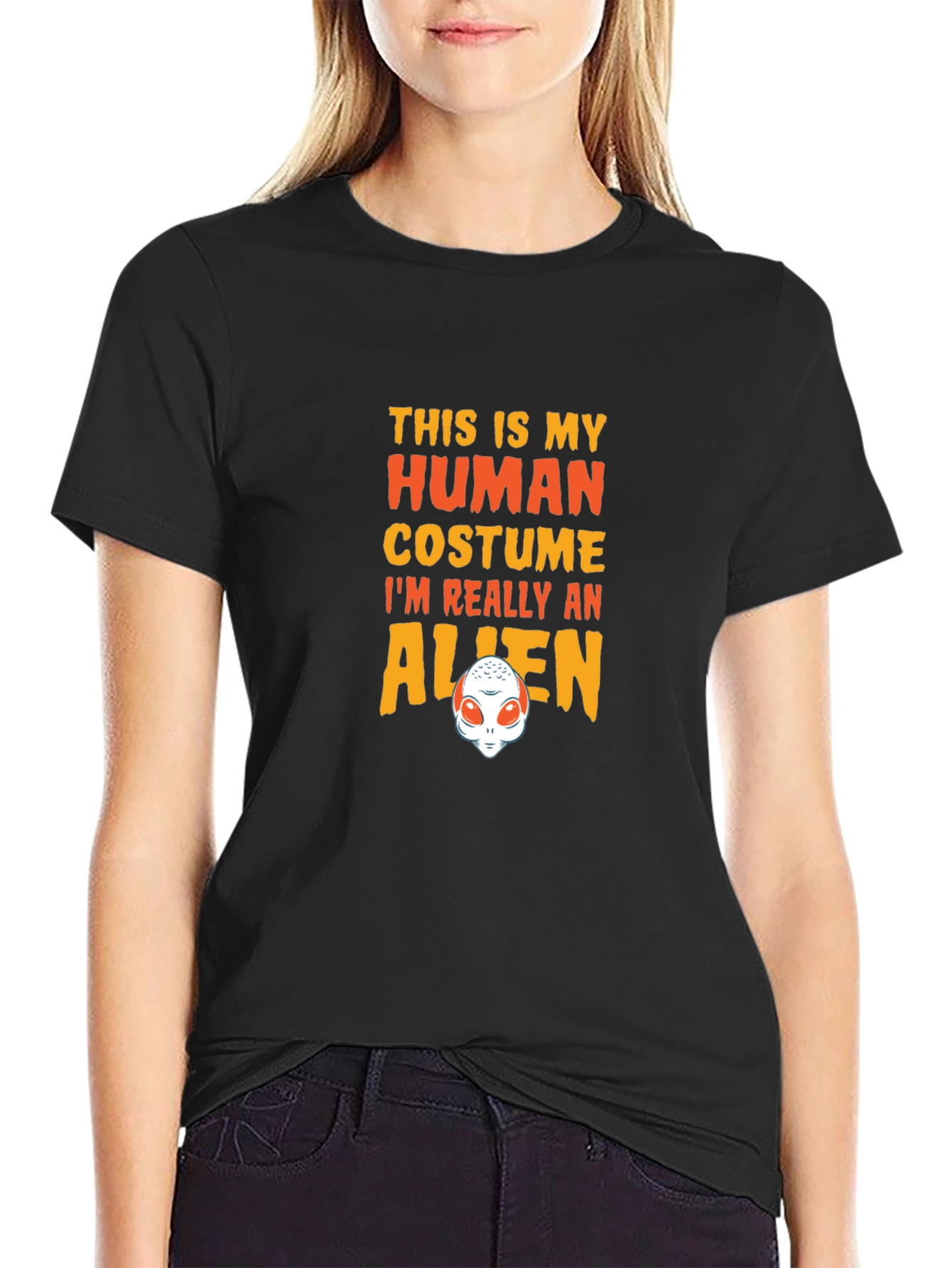 Alien Costume Graphic Tee - Funny Halloween T-Shirt
