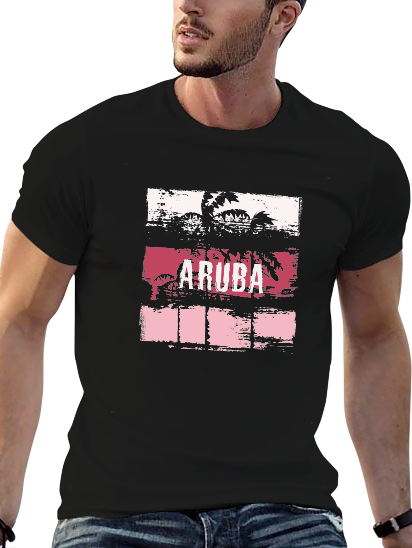 Aruba Palm Tree Graphic T-Shirt - Vacation Ready