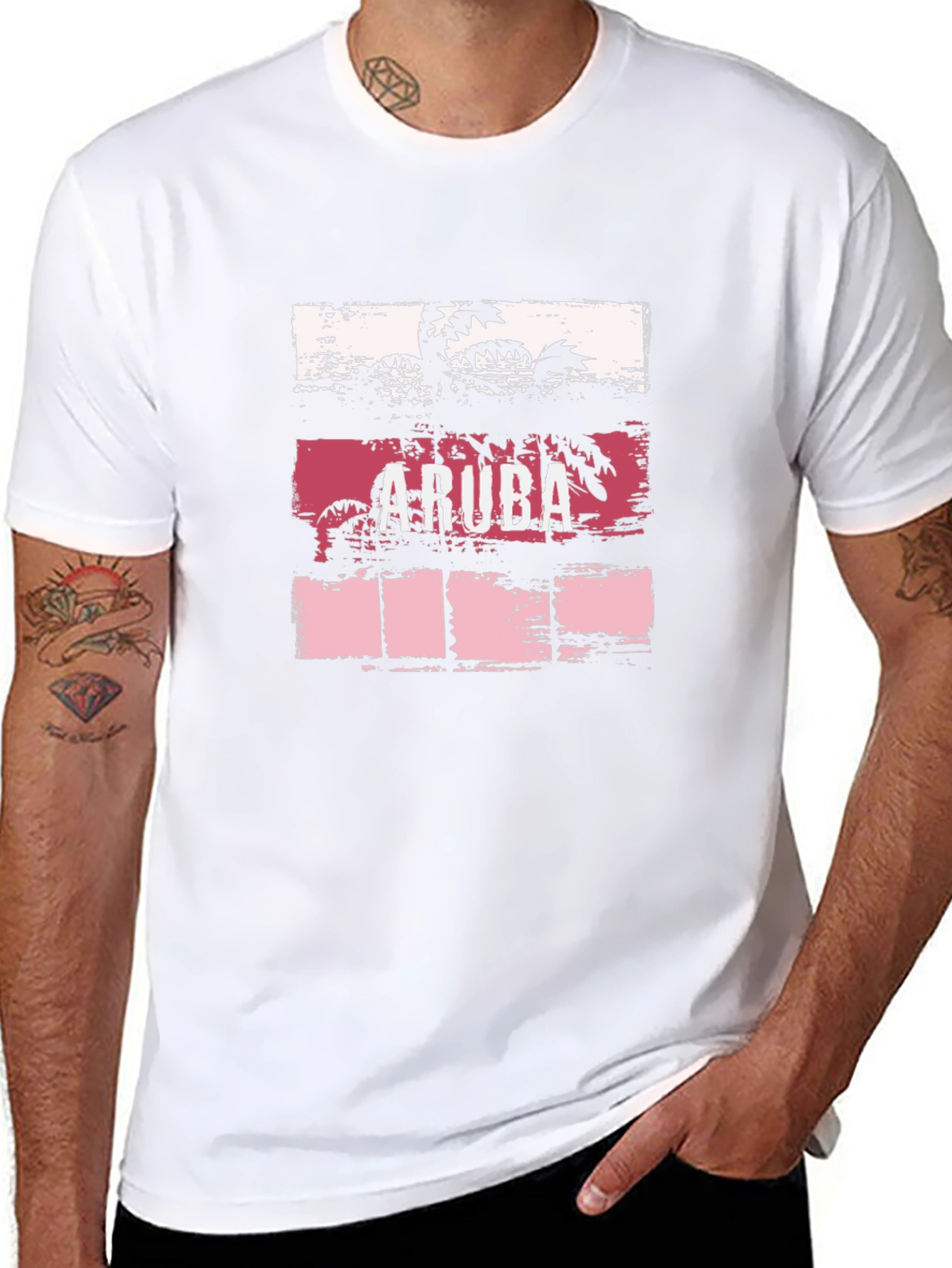 Aruba Palm Tree Graphic T-Shirt - Vacation Ready