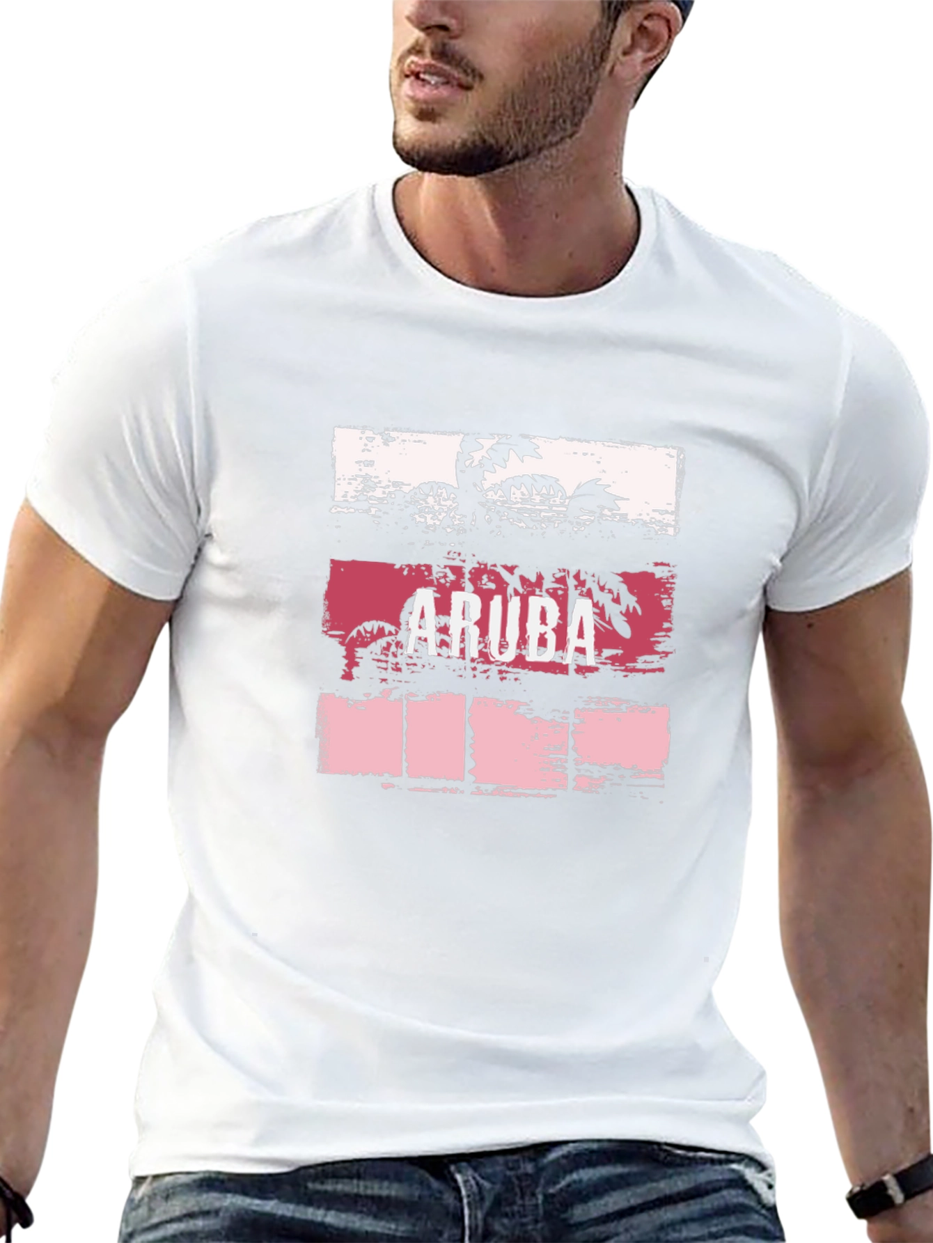 Aruba Palm Tree Graphic T-Shirt - Vacation Ready