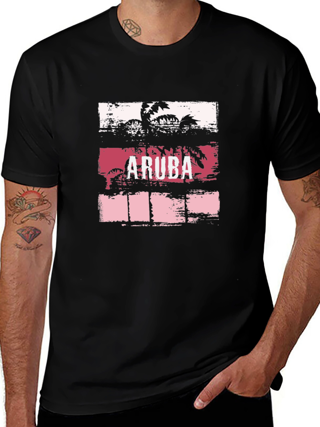 Aruba Palm Tree Graphic T-Shirt - Vacation Ready