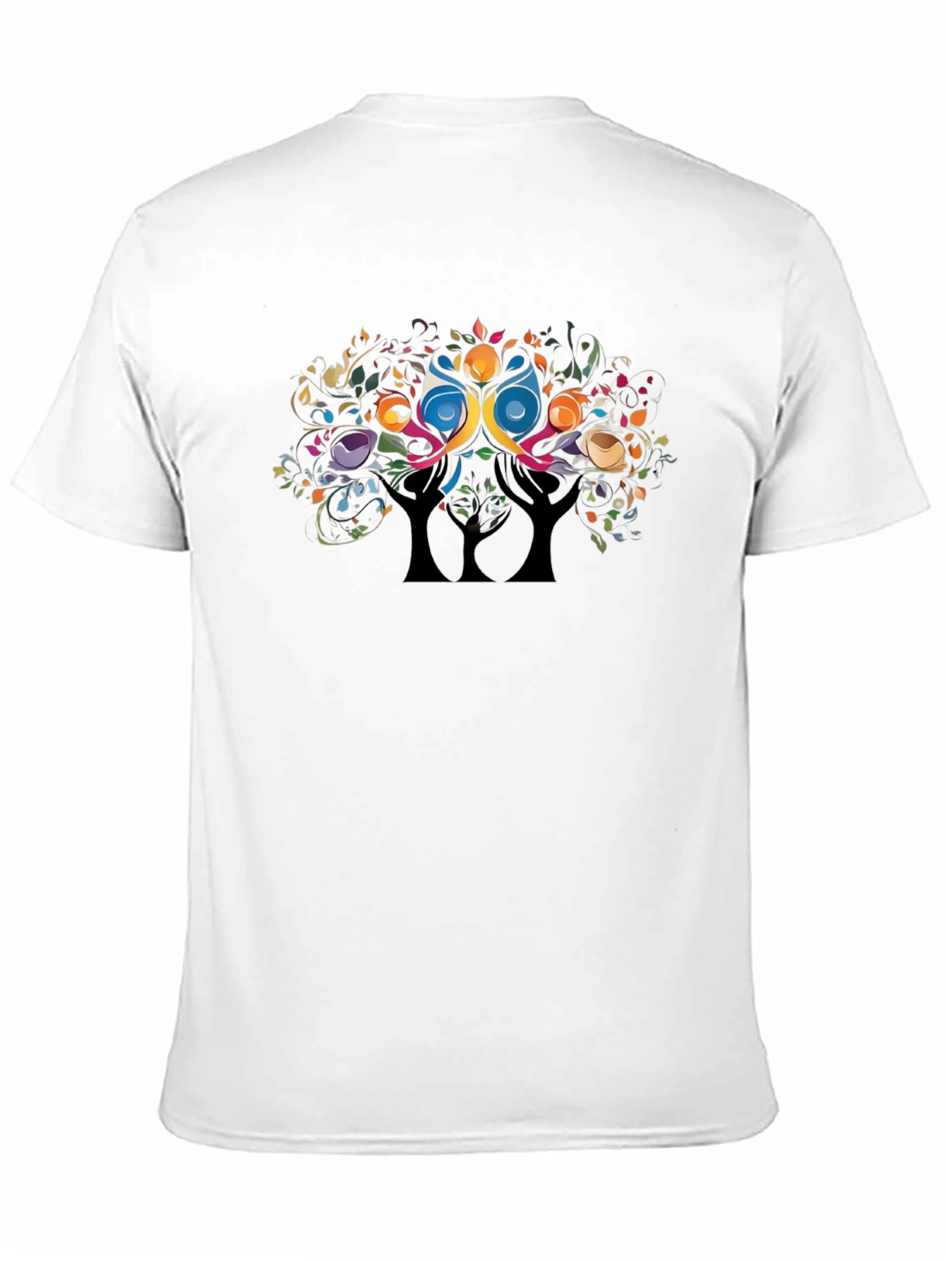Abstract Tree Graphic Tee - Black Casual Comfort