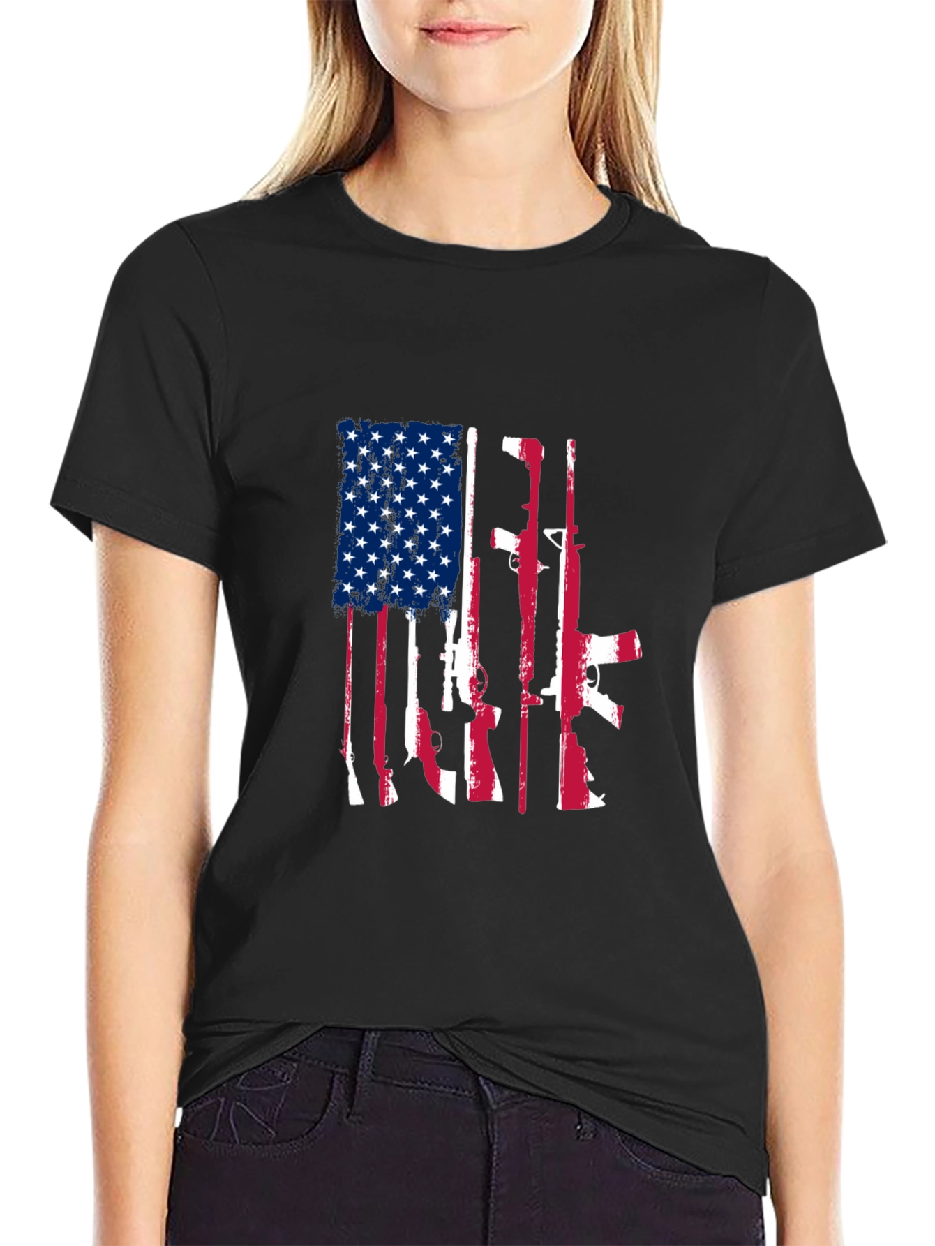 American Flag Gun Graphic Tee