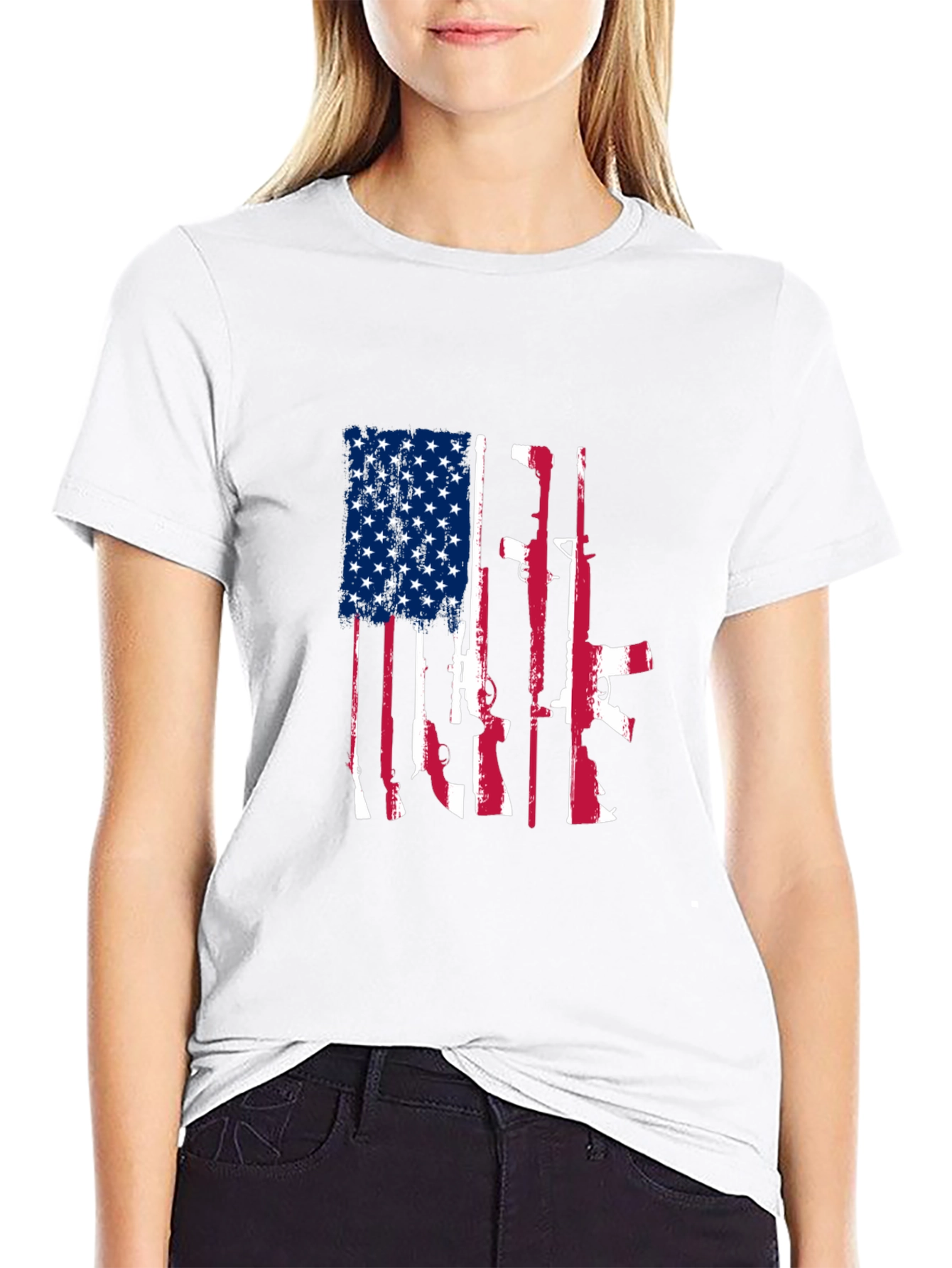 American Flag Gun Graphic Tee