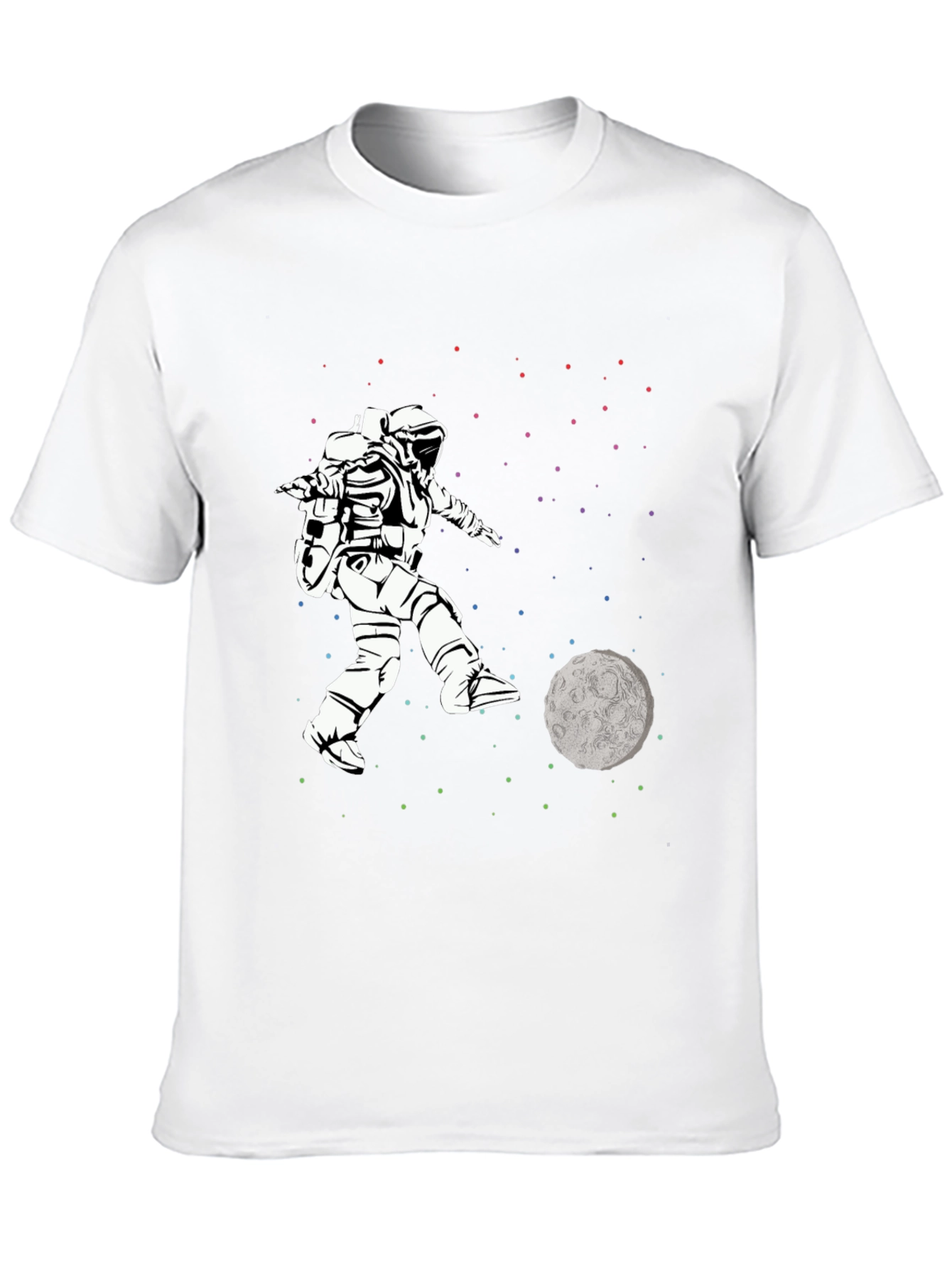 Astronaut Kicking Moon T-Shirt - Space Soccer Tee