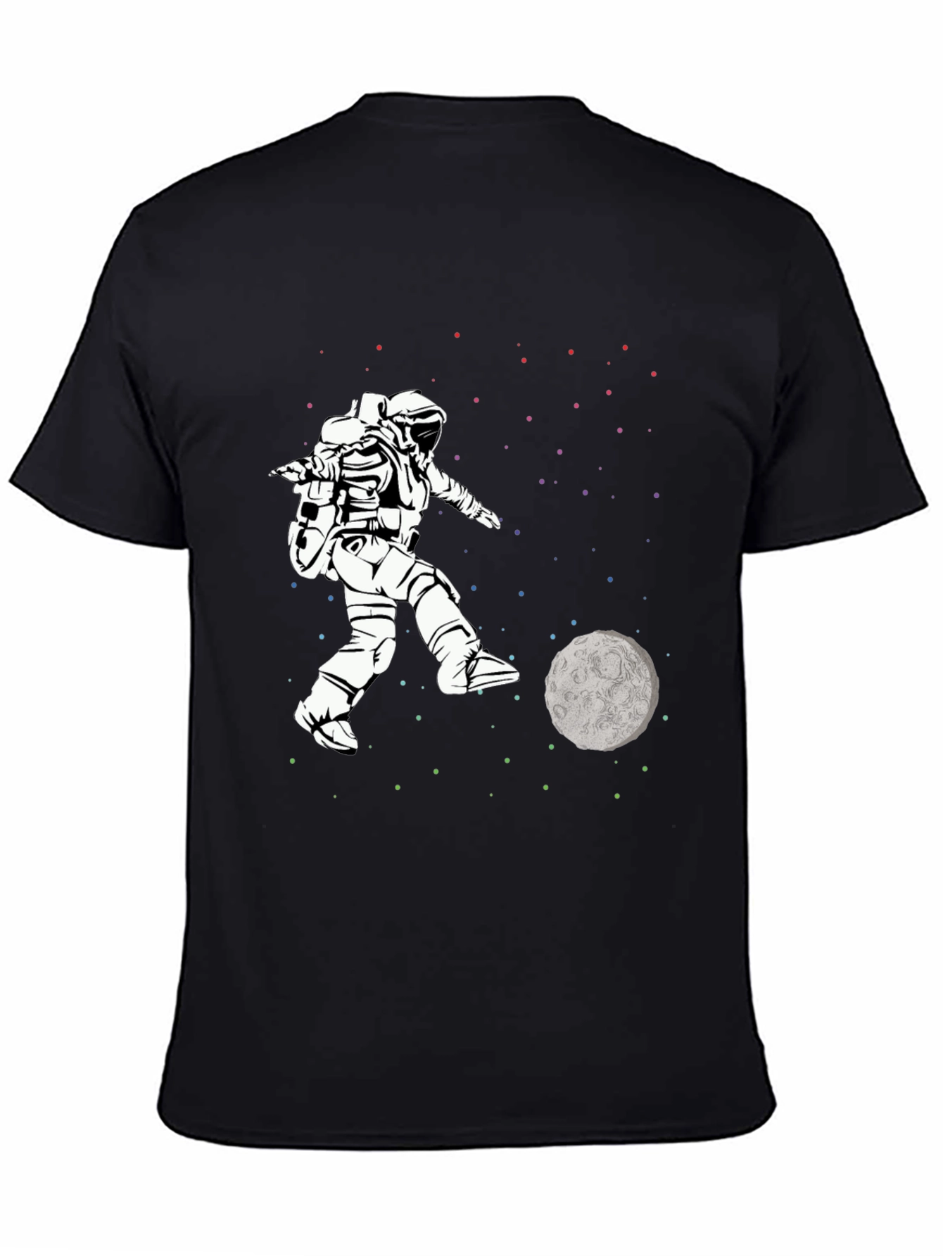 Astronaut Kicking Moon T-Shirt - Space Soccer Tee