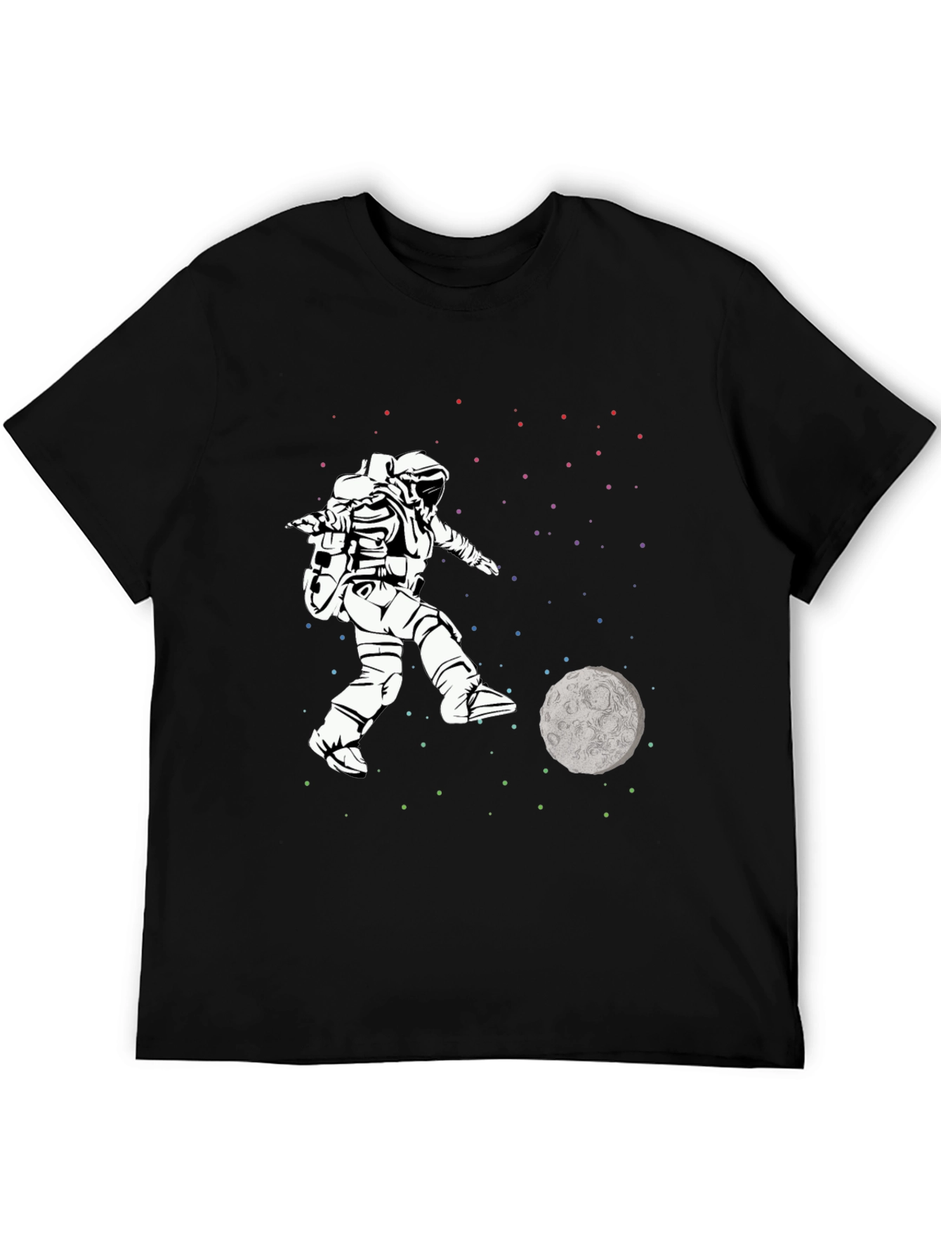 Astronaut Kicking Moon T-Shirt - Space Soccer Tee