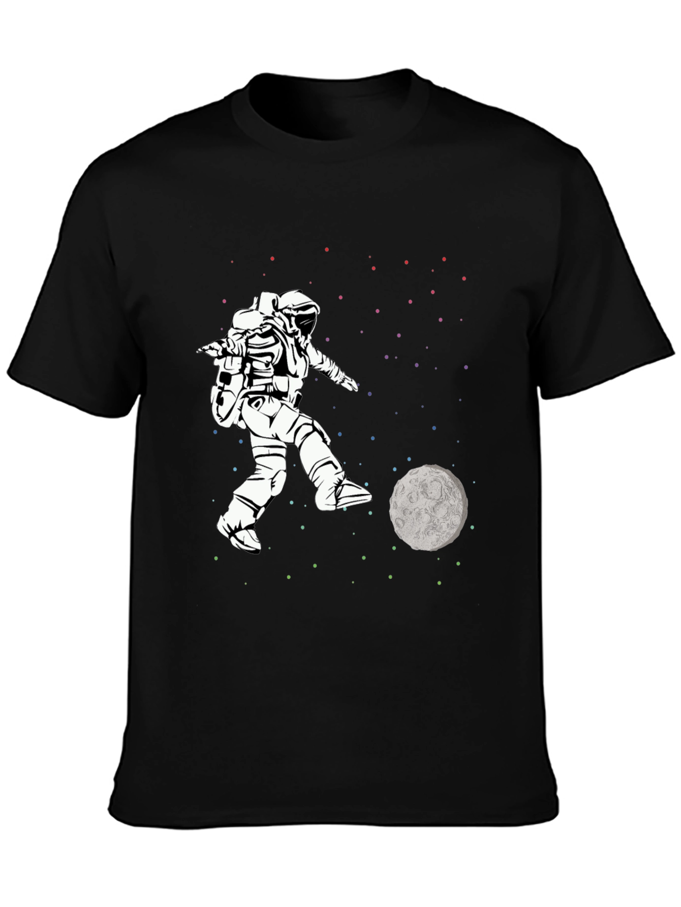 Astronaut Kicking Moon T-Shirt - Space Soccer Tee