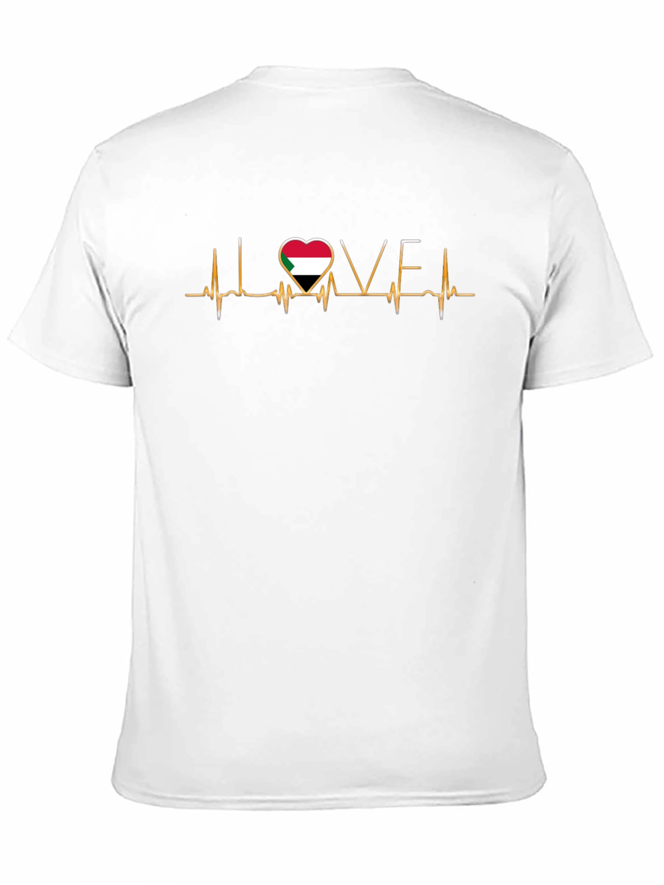 Sudan Flag Heartbeat Love T-Shirt