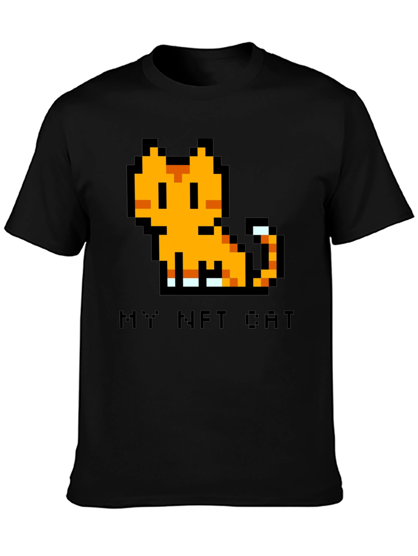 My NFT Cat Pixel Art Black T-Shirt