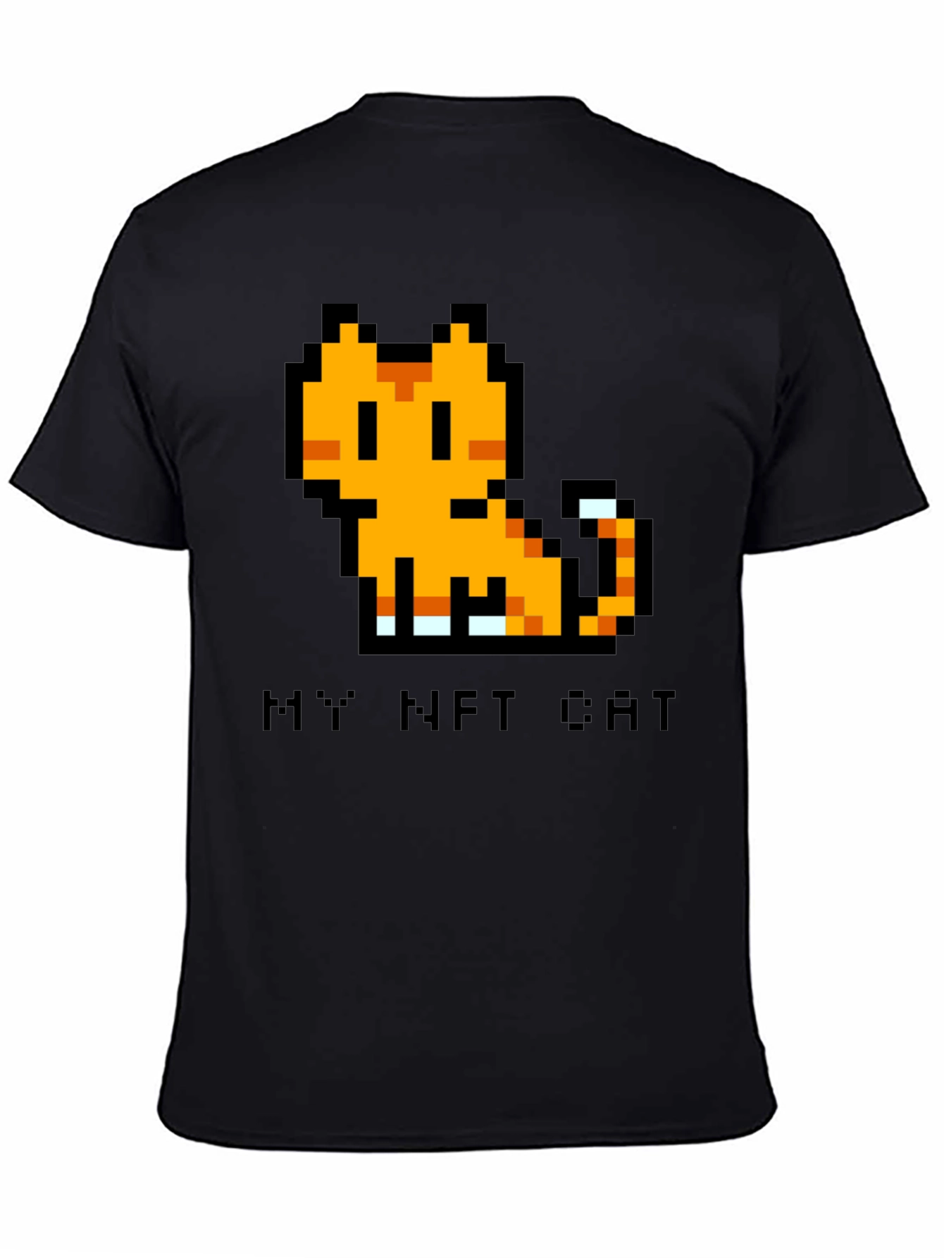 My NFT Cat Pixel Art Black T-Shirt