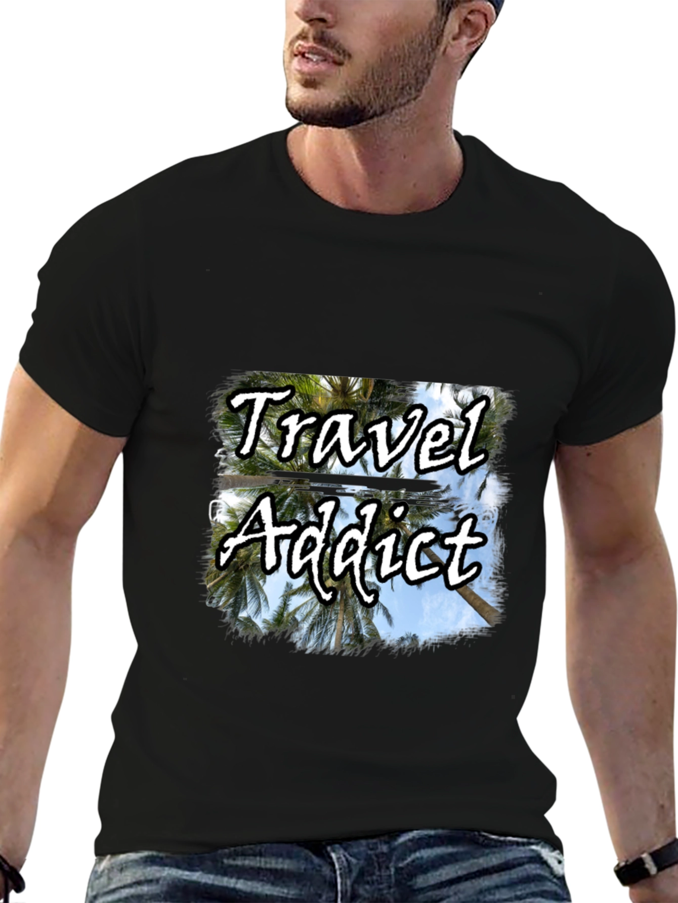 Travel Addict Black T-Shirt
