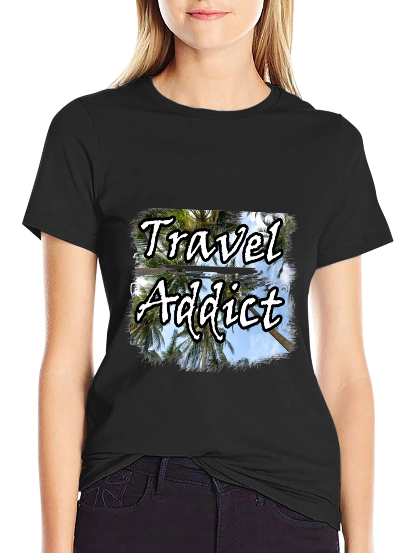 Travel Addict Black T-Shirt