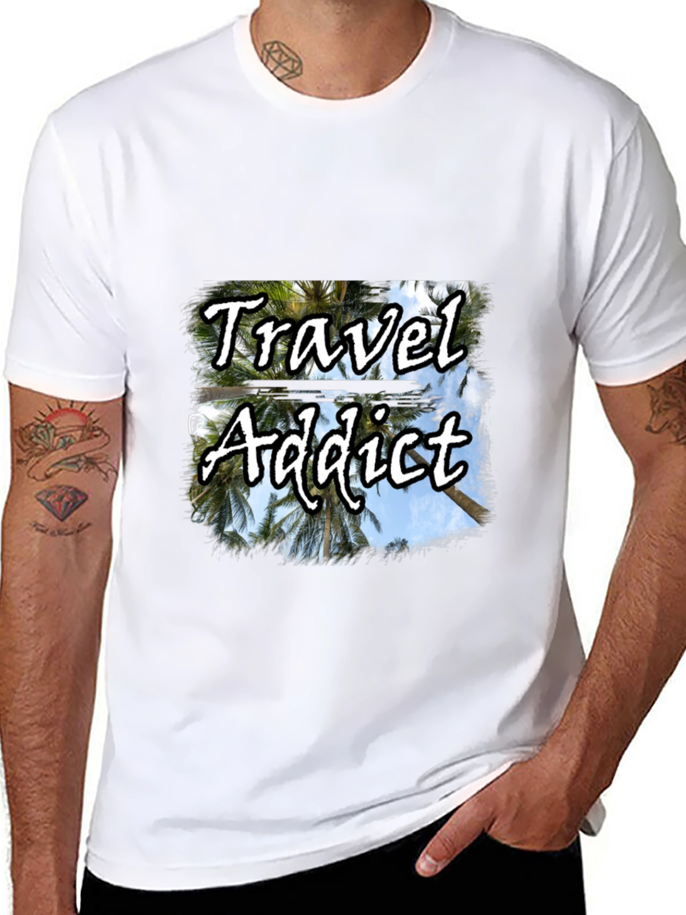 Travel Addict Black T-Shirt