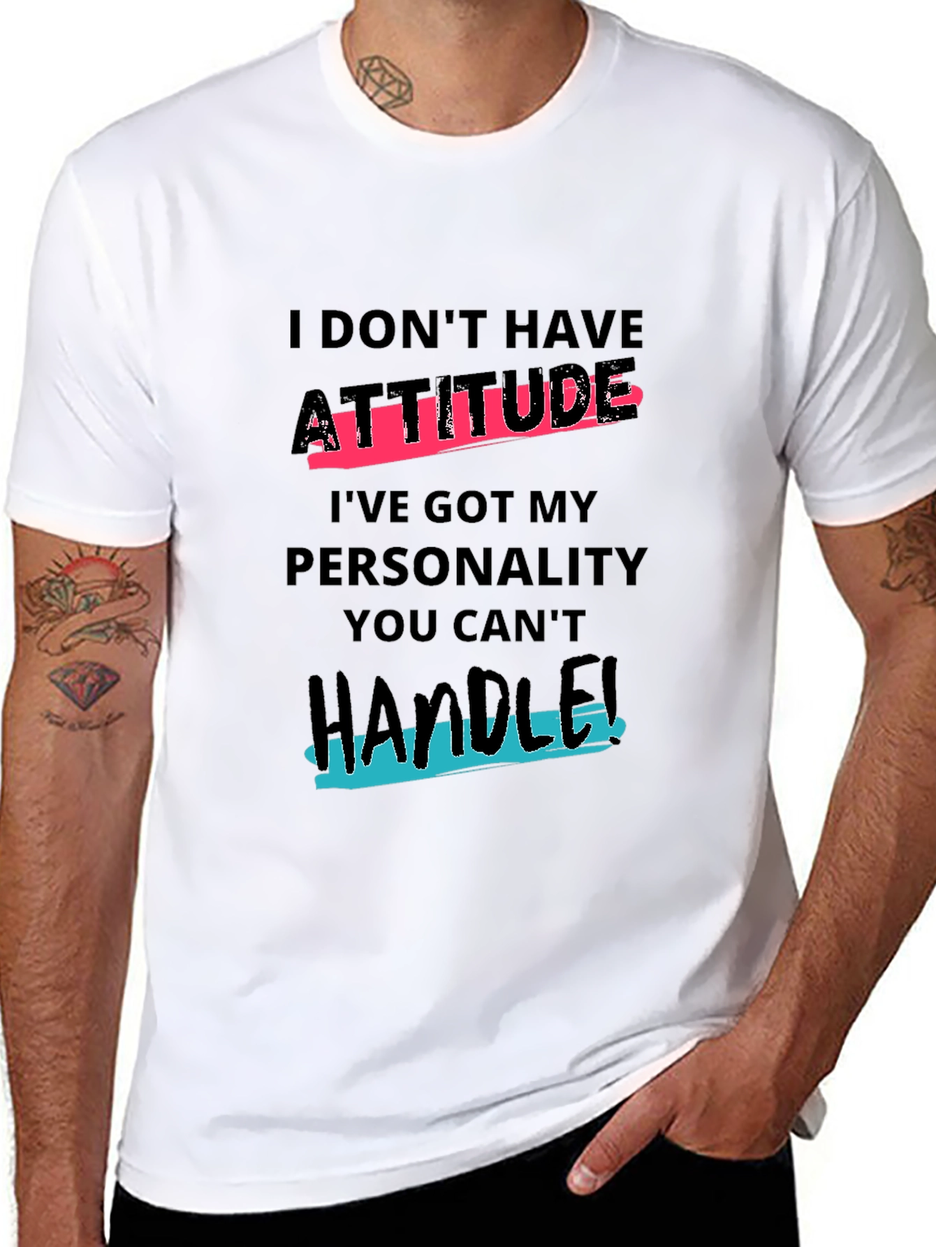 Attitude Personality Graphic T-Shirt - Mens Casual Tee