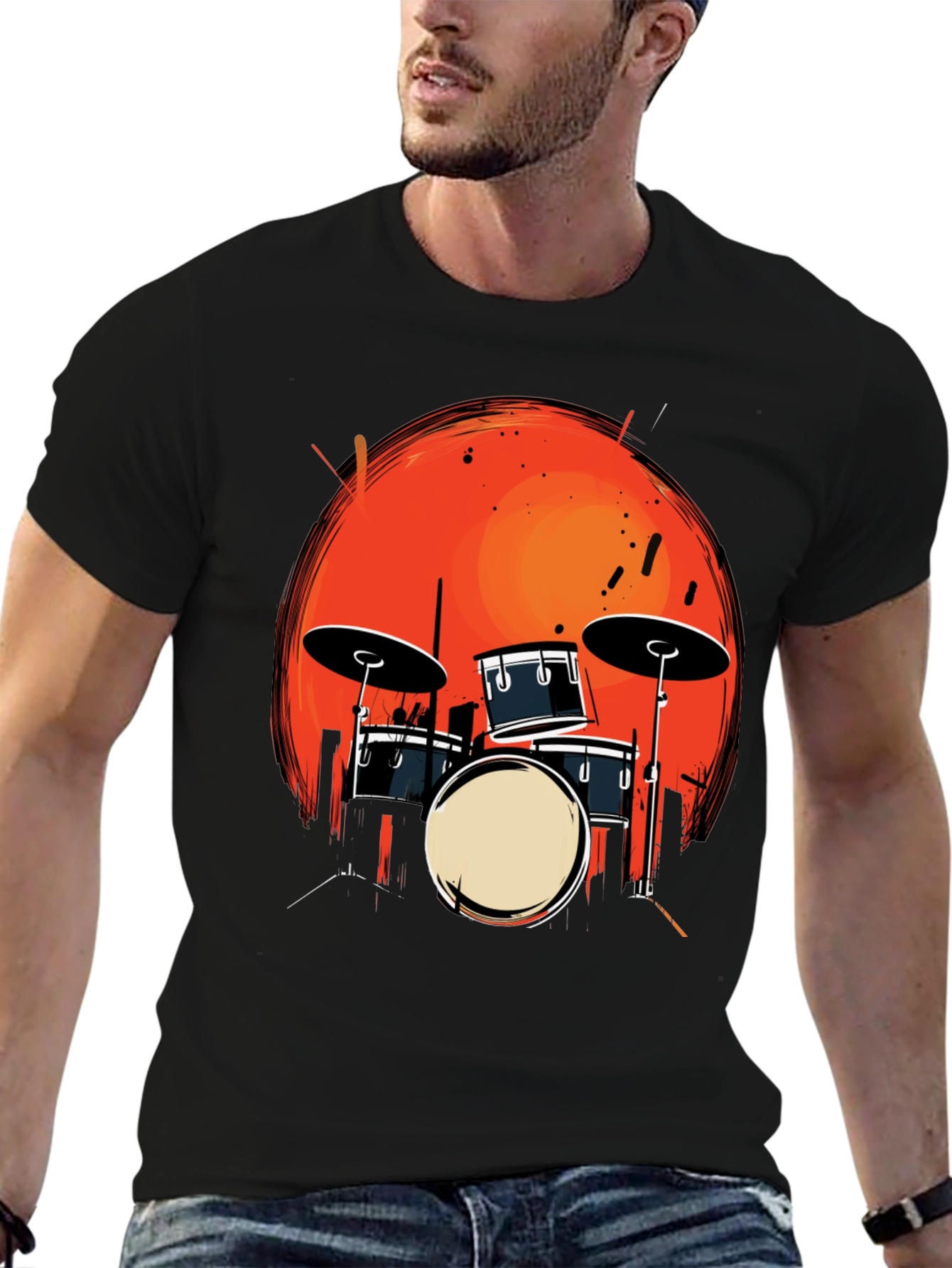 Drum Kit Graphic Tee - Musician T-Shirt