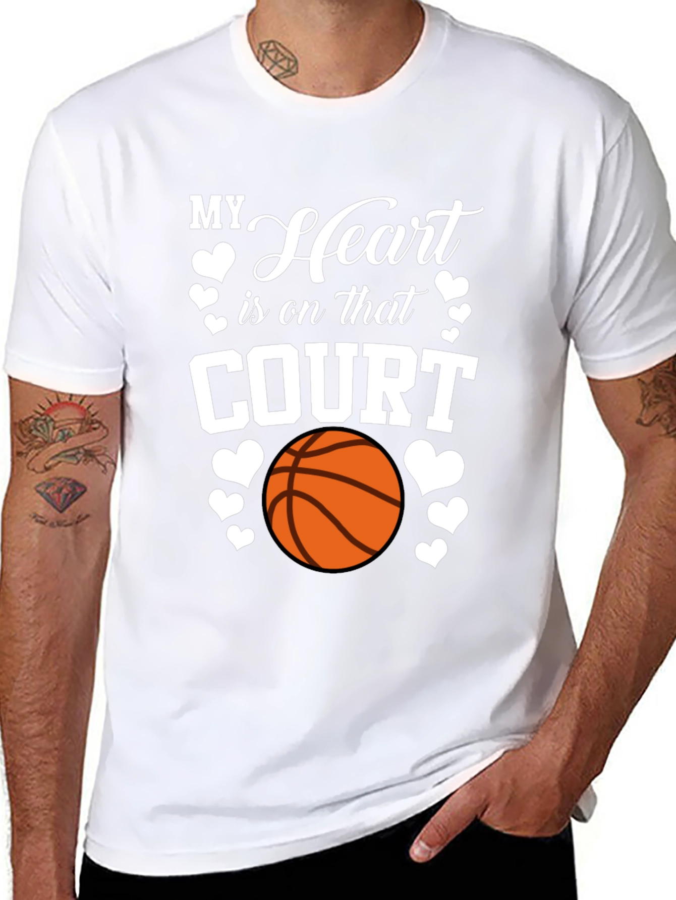 My Heart is on that Court Basketball T-Shirt