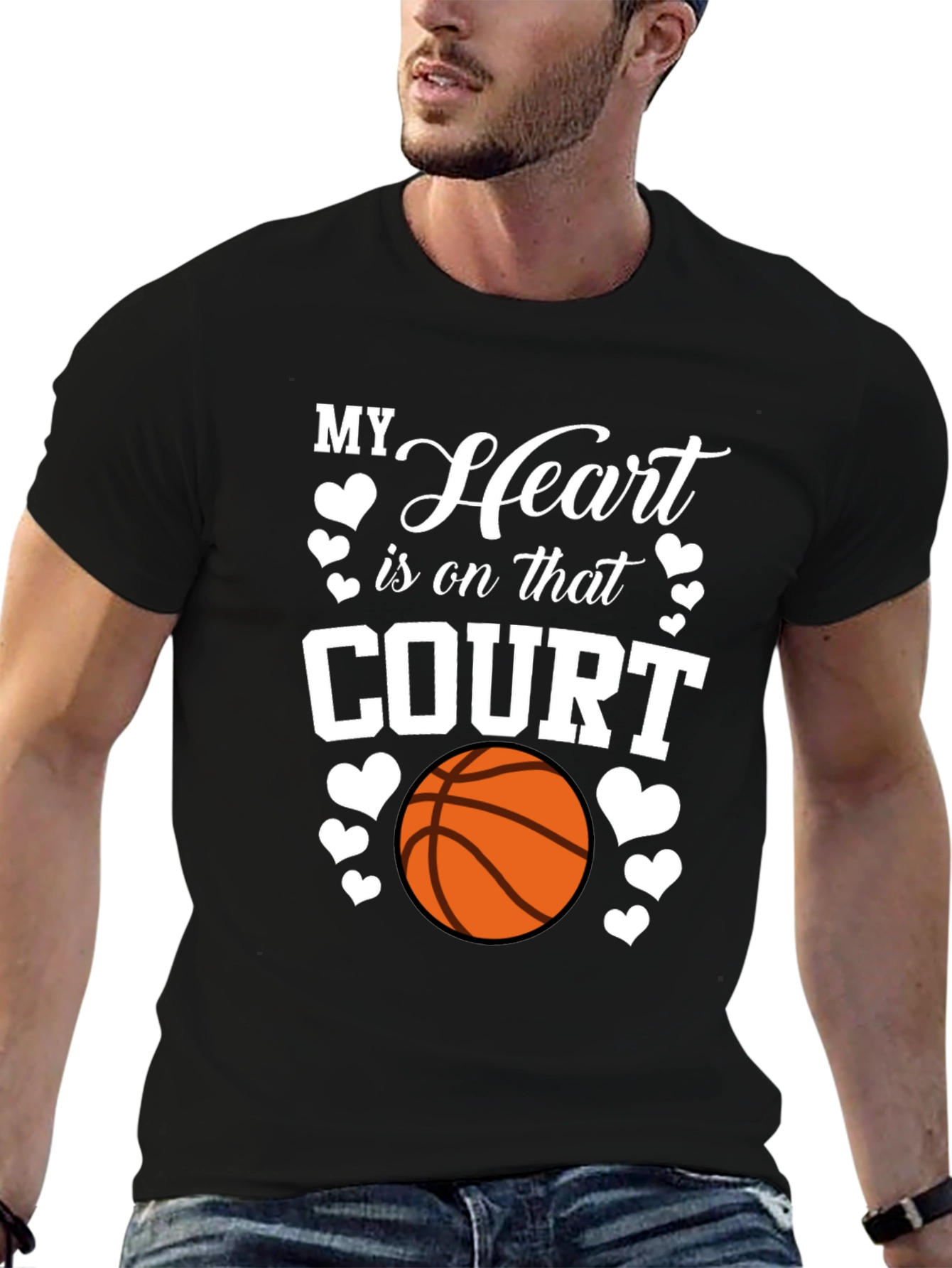 My Heart is on that Court Basketball T-Shirt