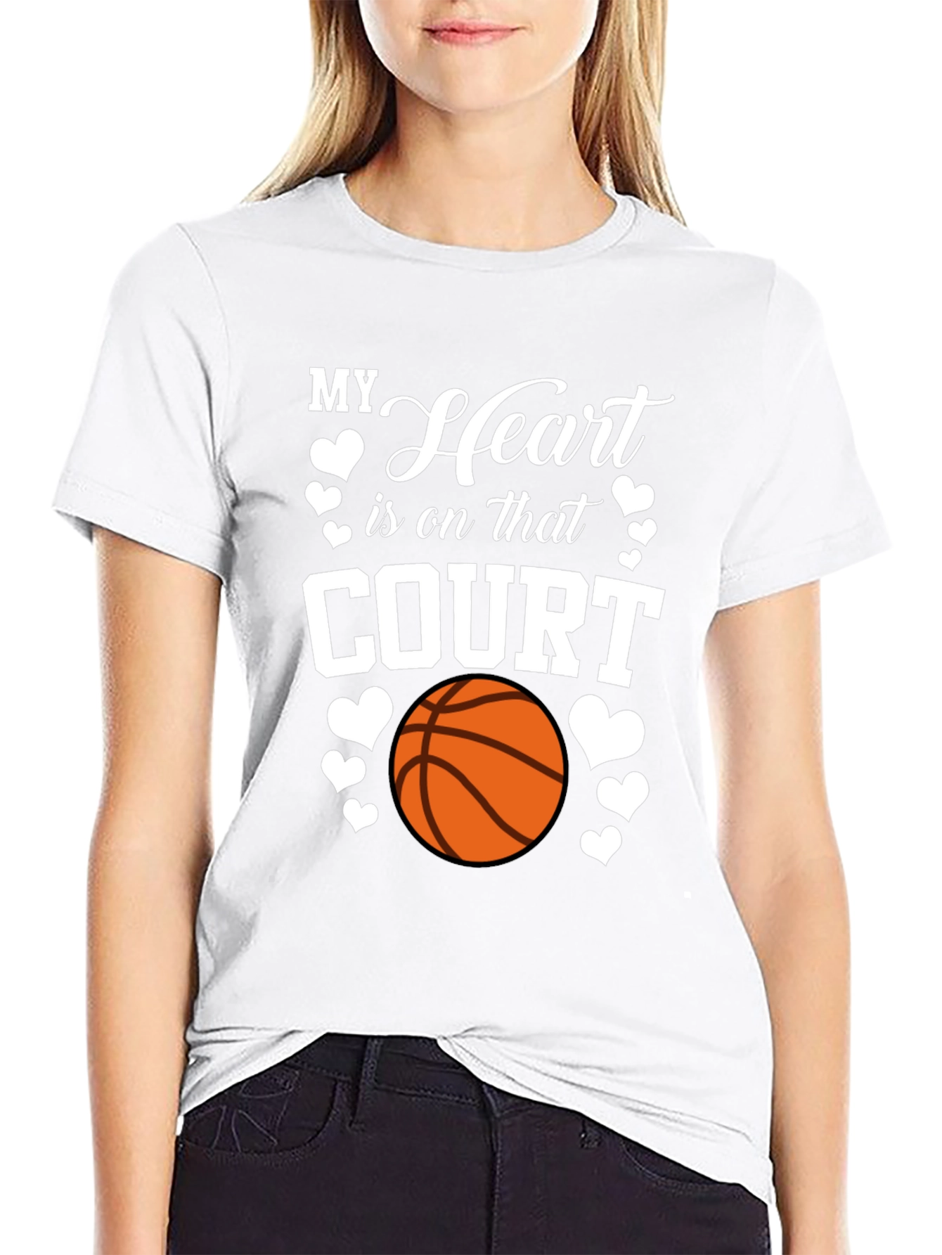 My Heart is on that Court Basketball T-Shirt