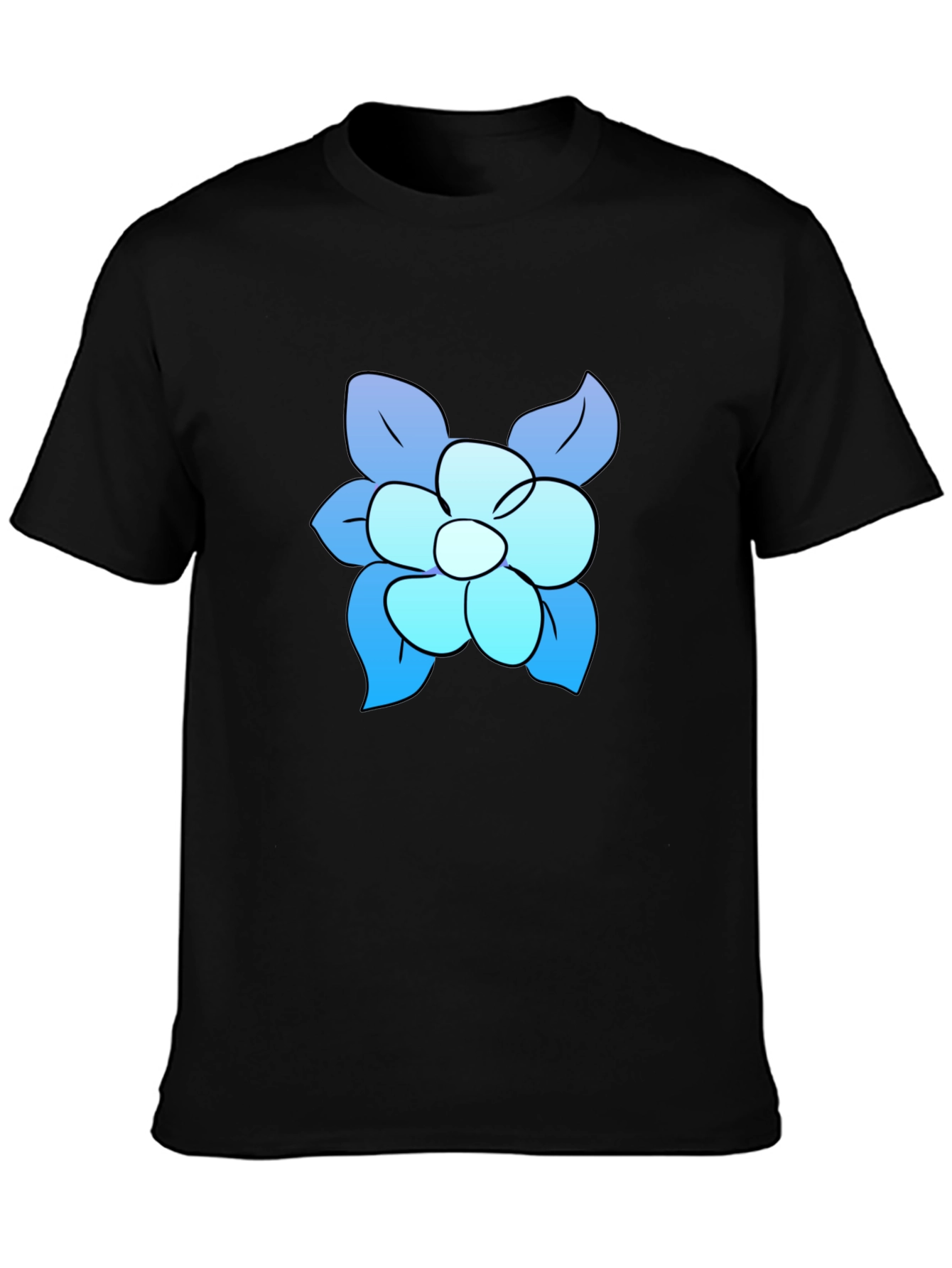 Blue Flower Graphic Tee - Casual Comfort