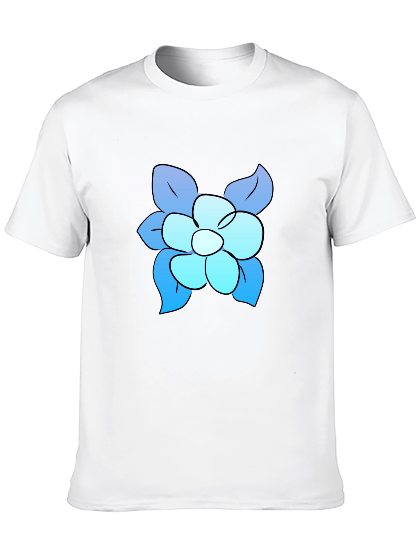 Blue Flower Graphic Tee - Casual Comfort