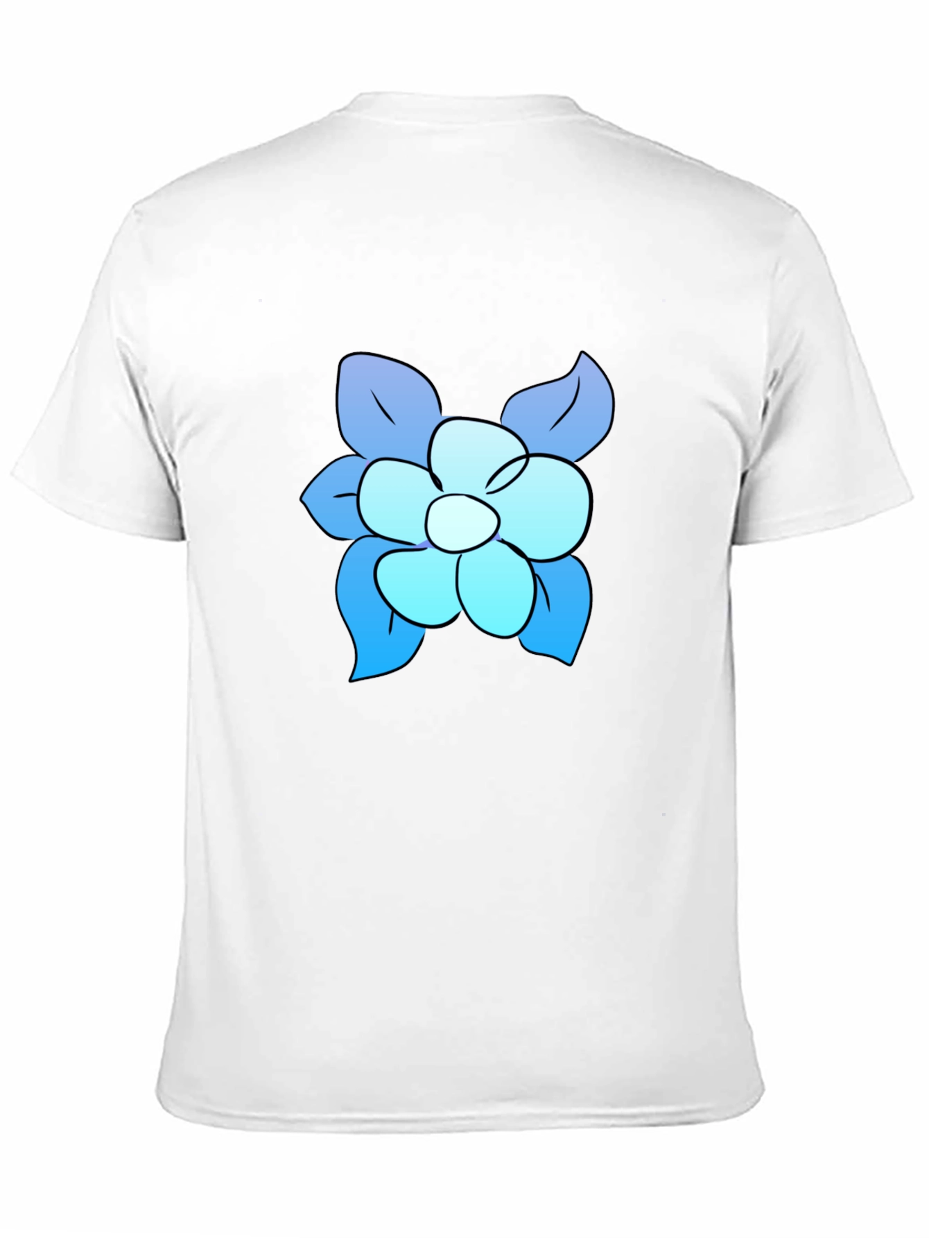 Blue Flower Graphic Tee - Casual Comfort