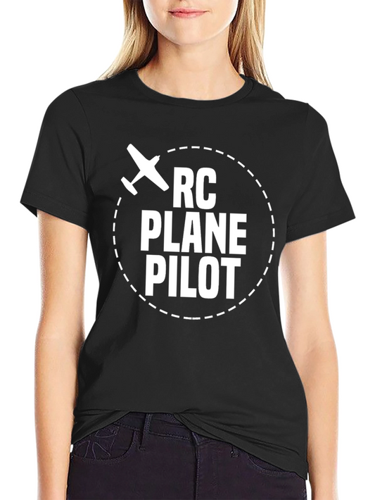 RC Plane Pilot T-Shirt - Black Cotton Tee for Aviation Enthusiasts