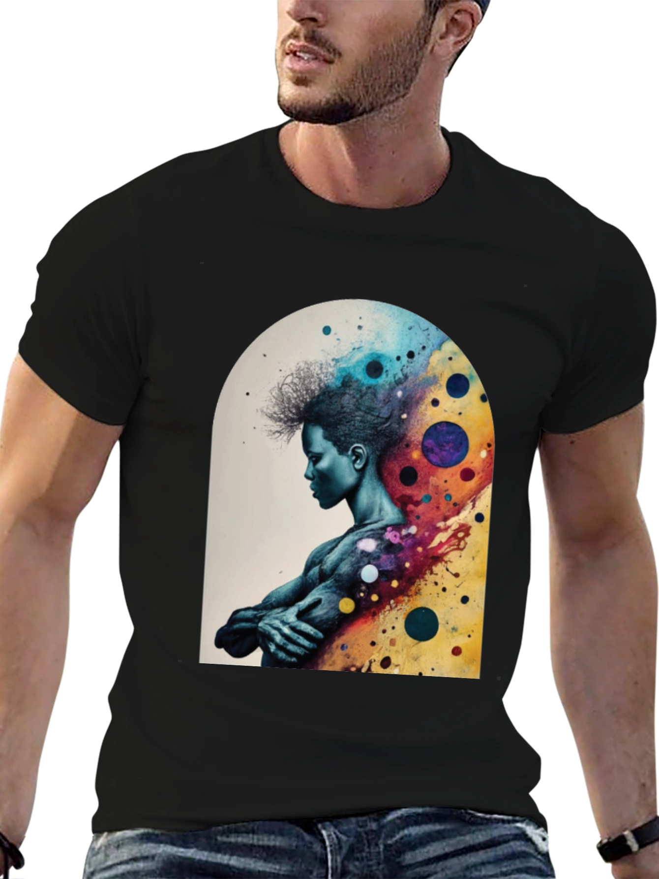 Abstract Man Graphic Tee - Stylish Comfort