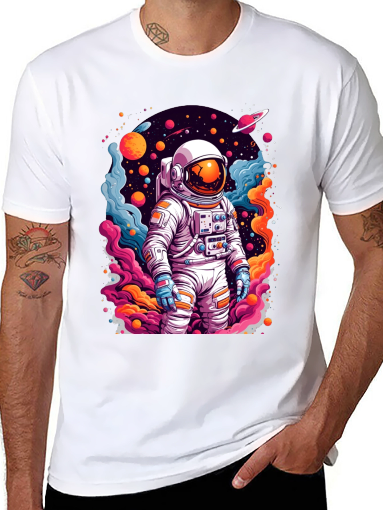 Space Astronaut T-Shirt - Galaxy Design