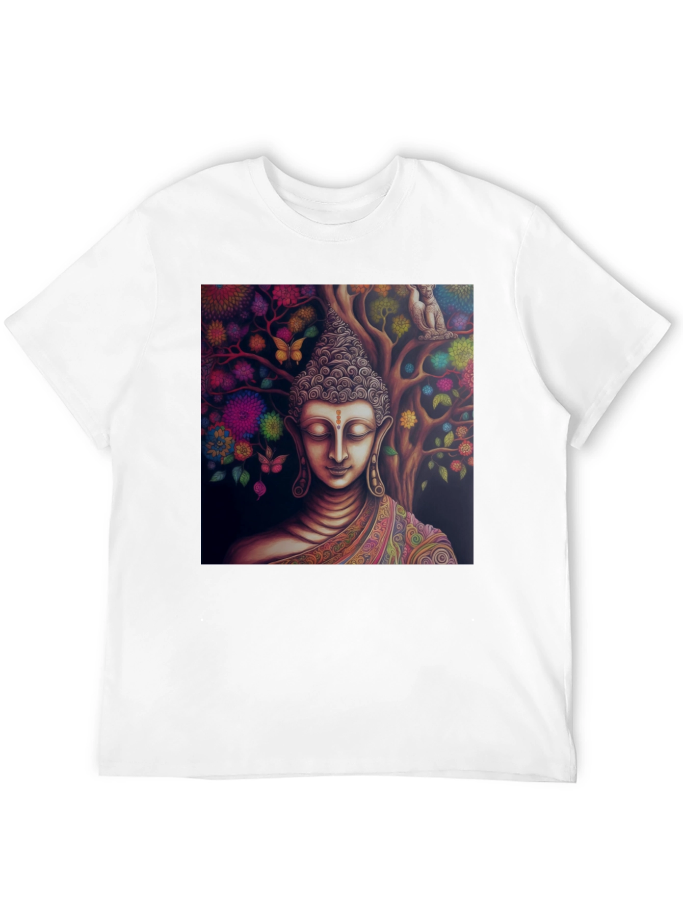 Buddha Tree Graphic Tee - Spiritual Black T-Shirt