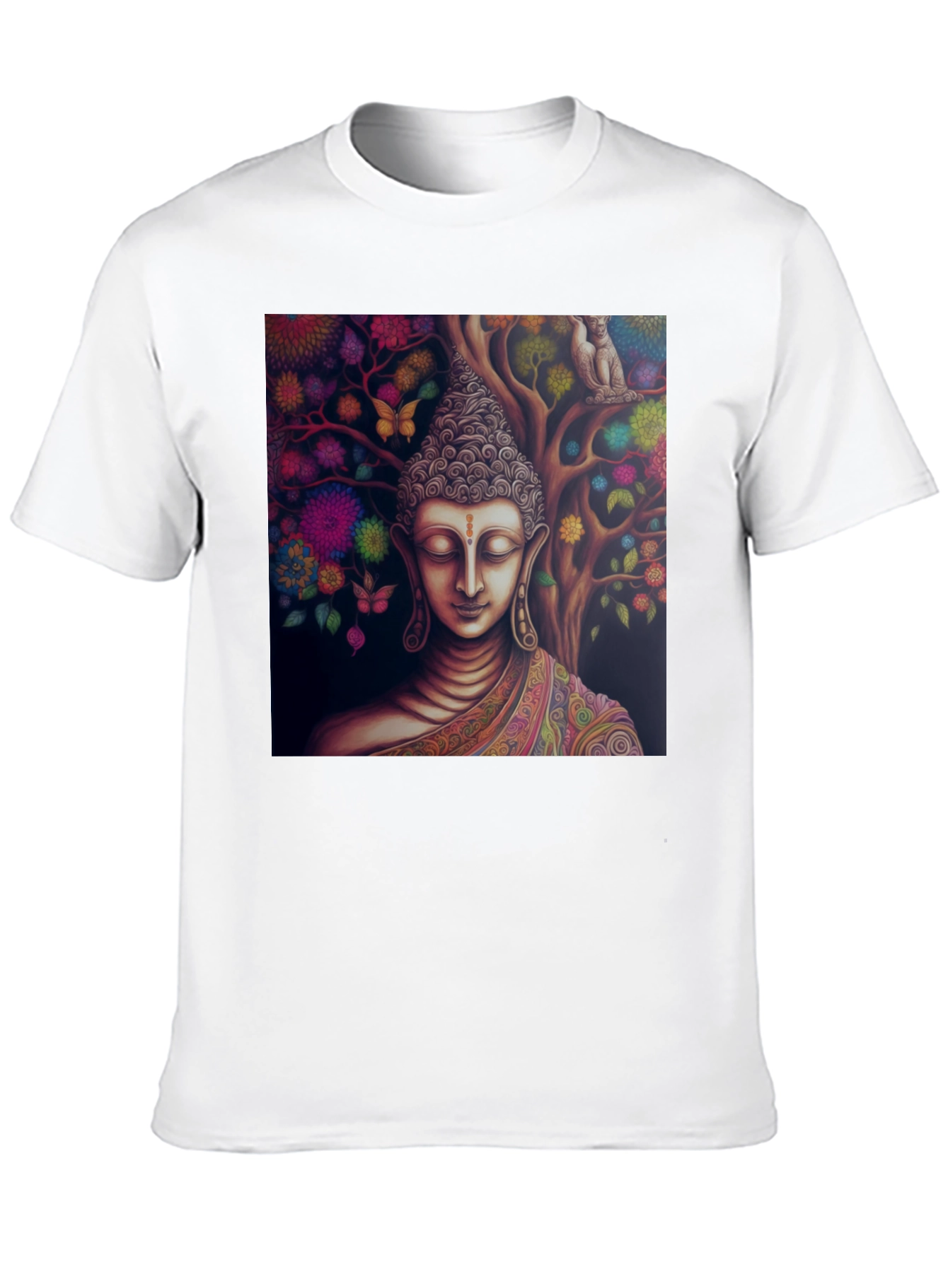 Buddha Tree Graphic Tee - Spiritual Black T-Shirt