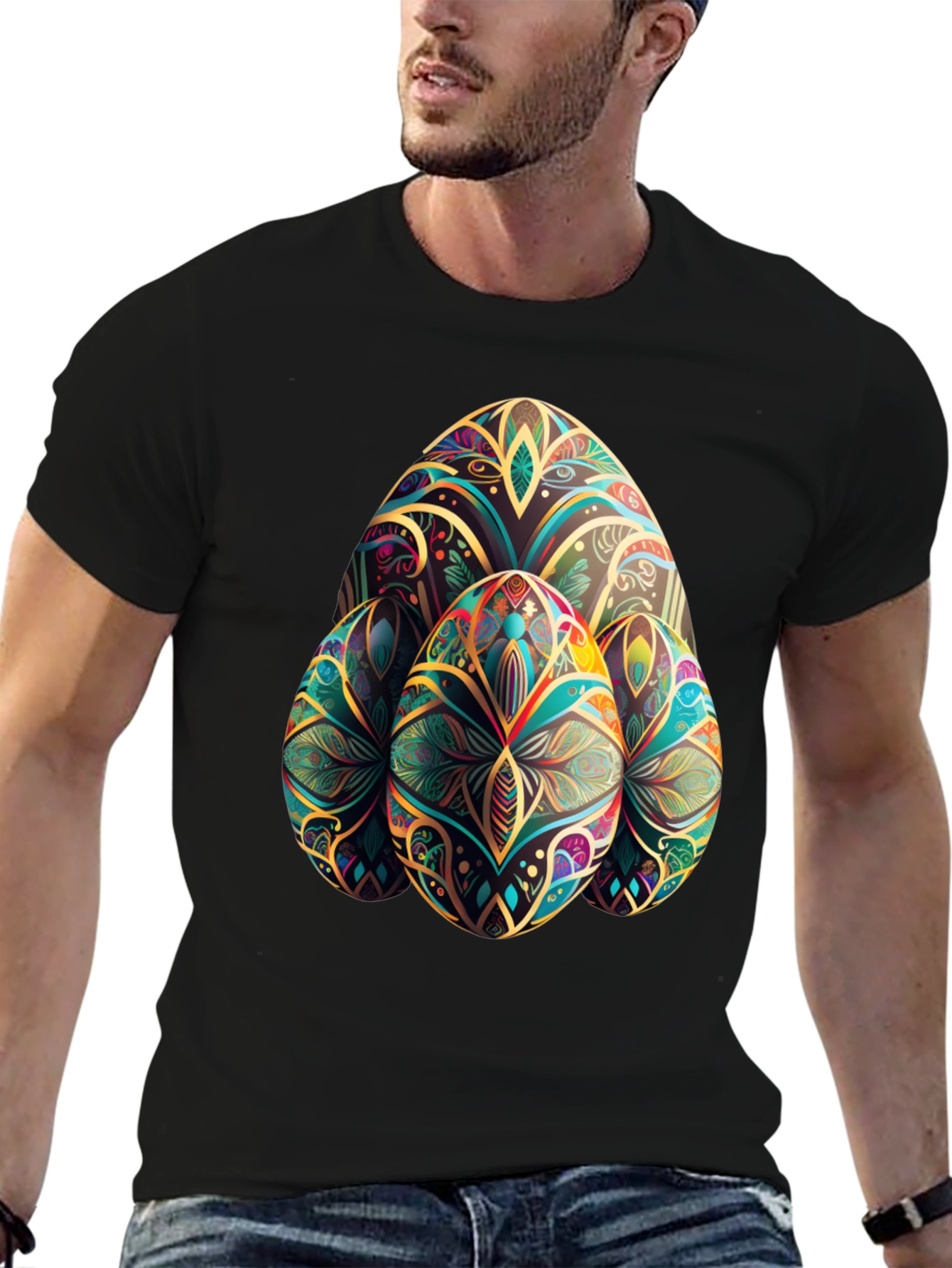 Easter Egg Art T-Shirt - Black